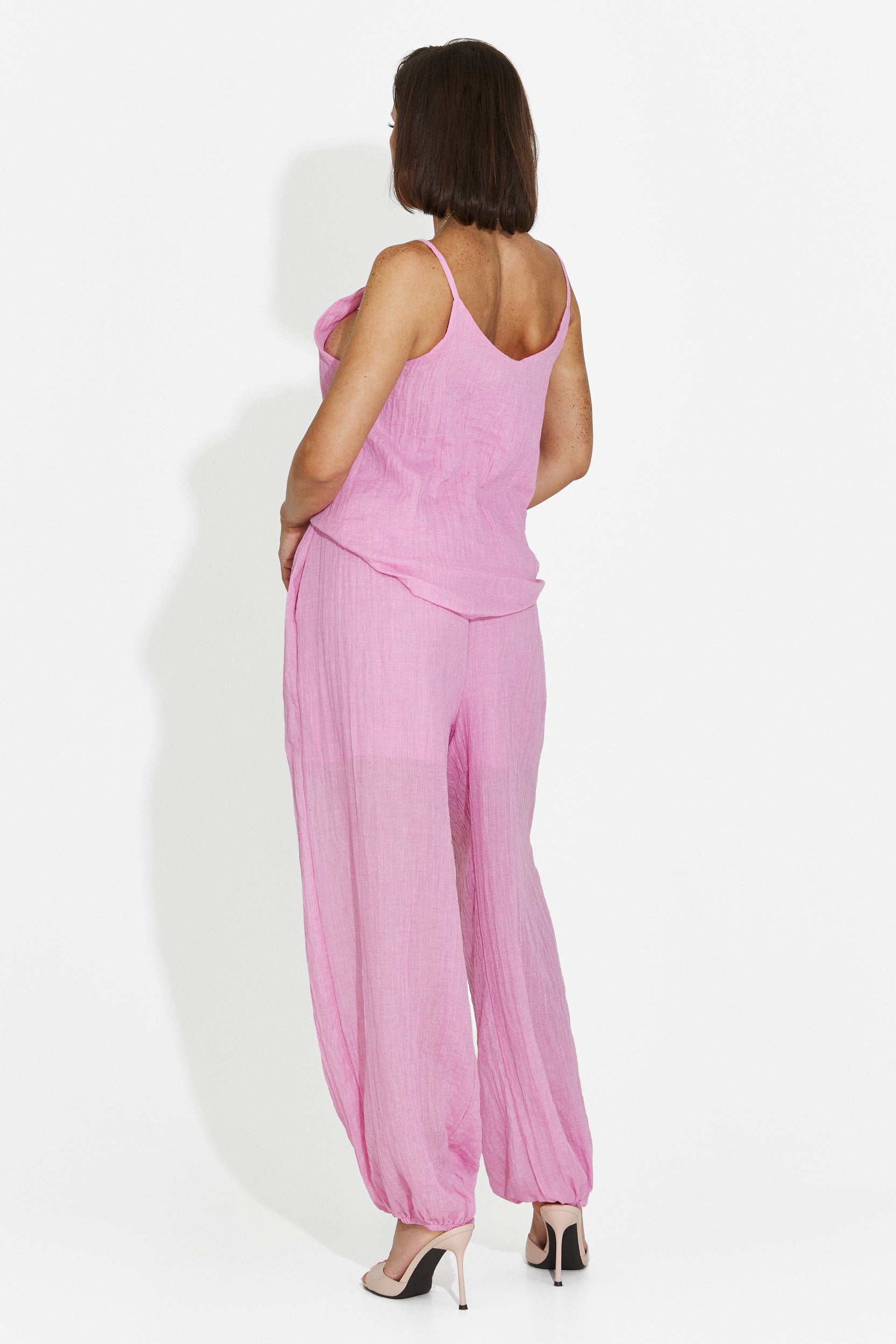 Women's suit pants + tank top + shirt pink Dariele Bogas