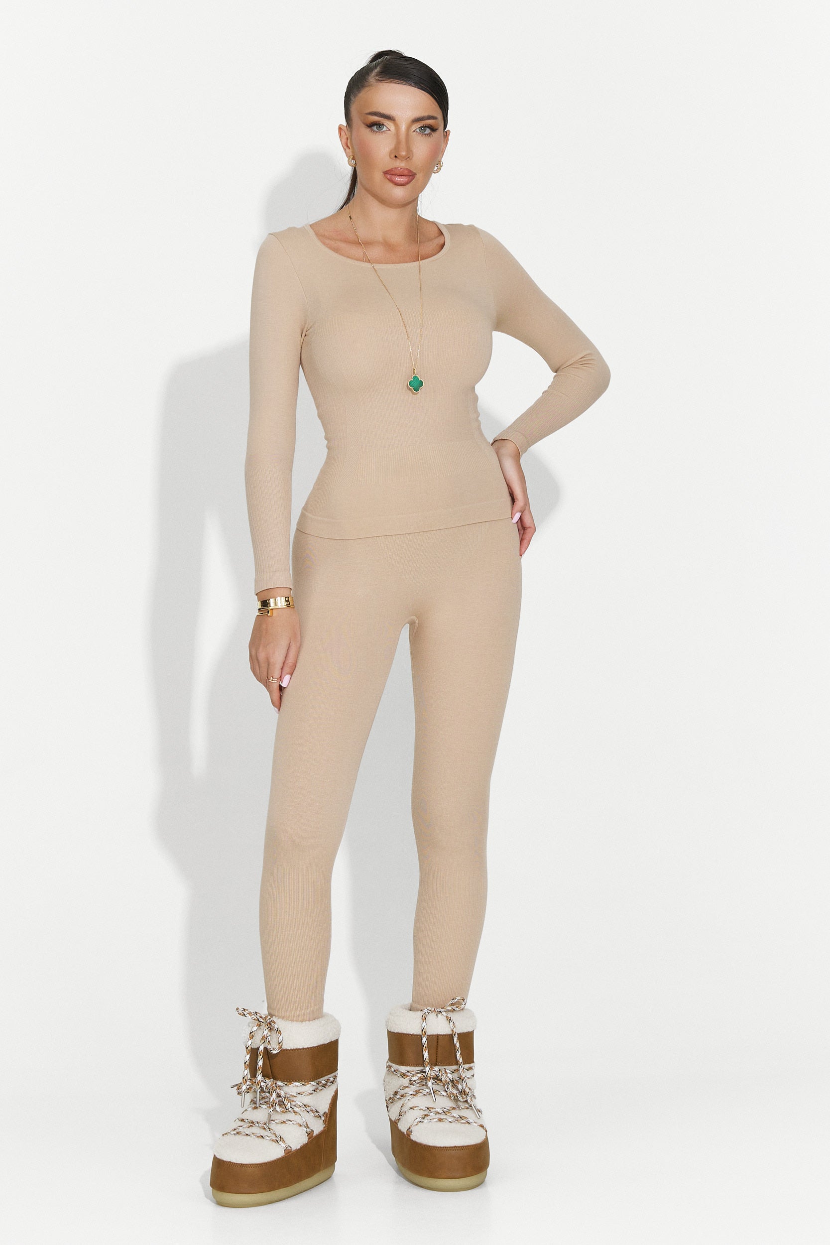 Women's beige underwear set Dominia Bogas