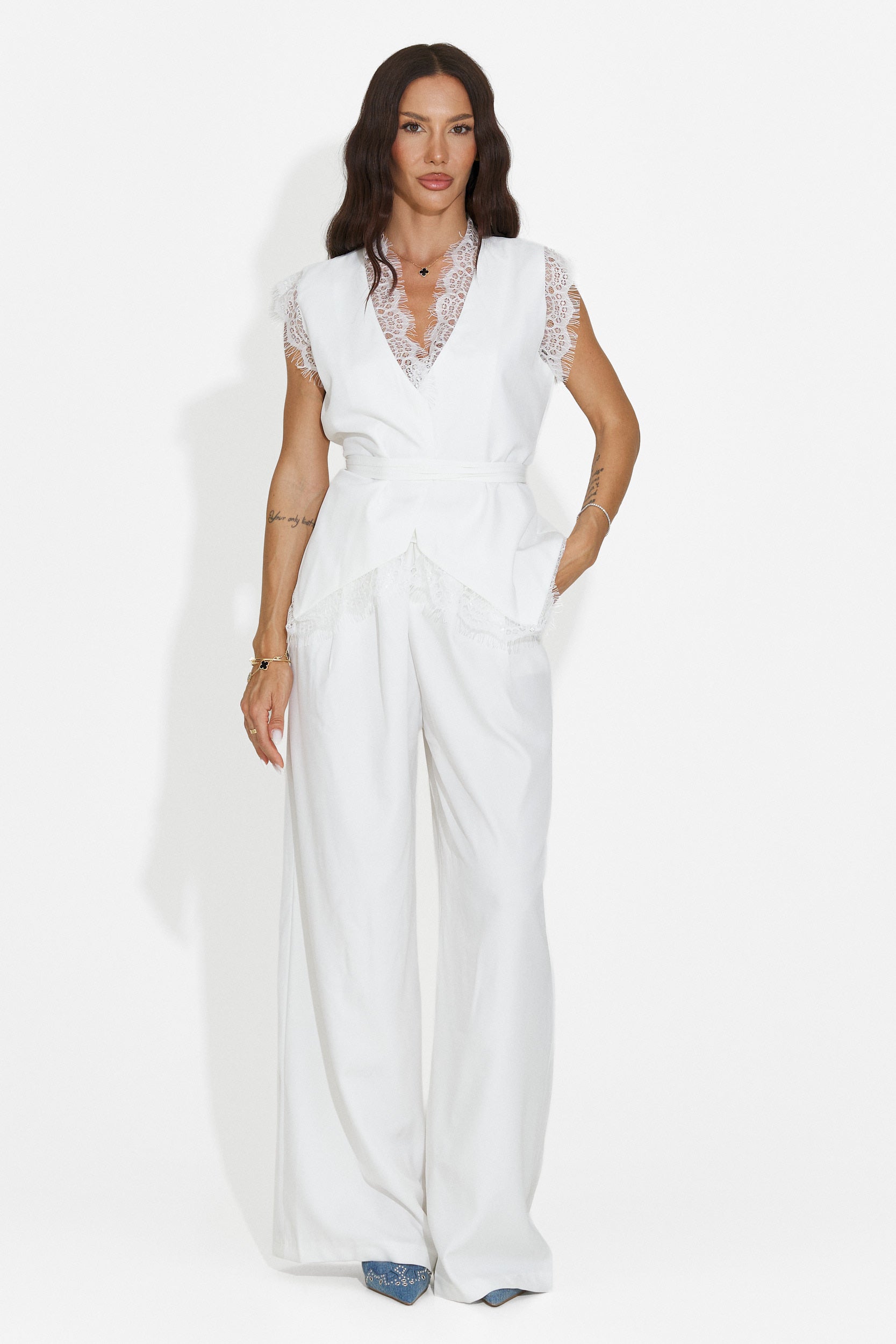 Women's set vest + white pants Felania Bogas