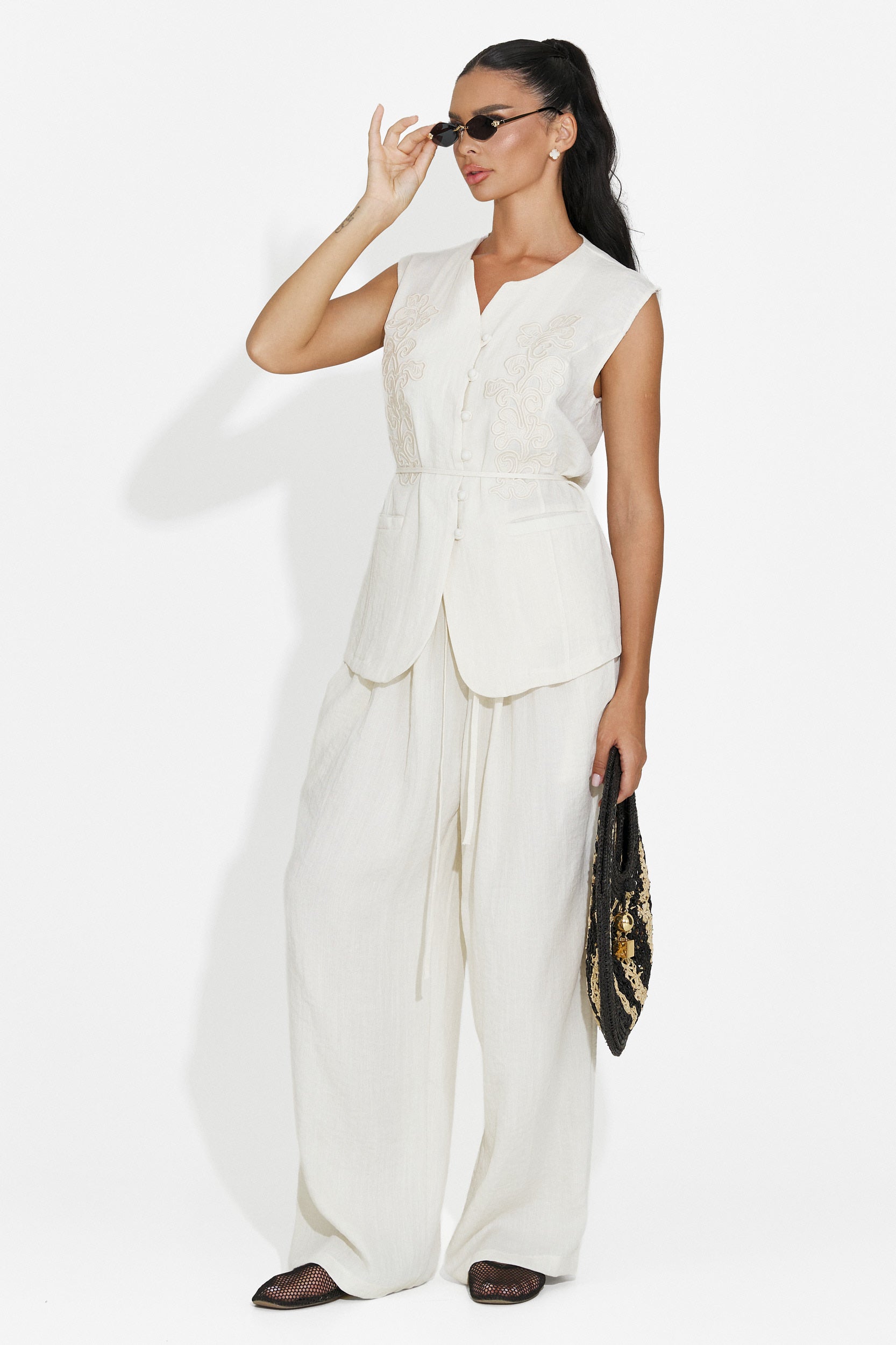 Women's suit vest + cream pants Vyzela Bogas