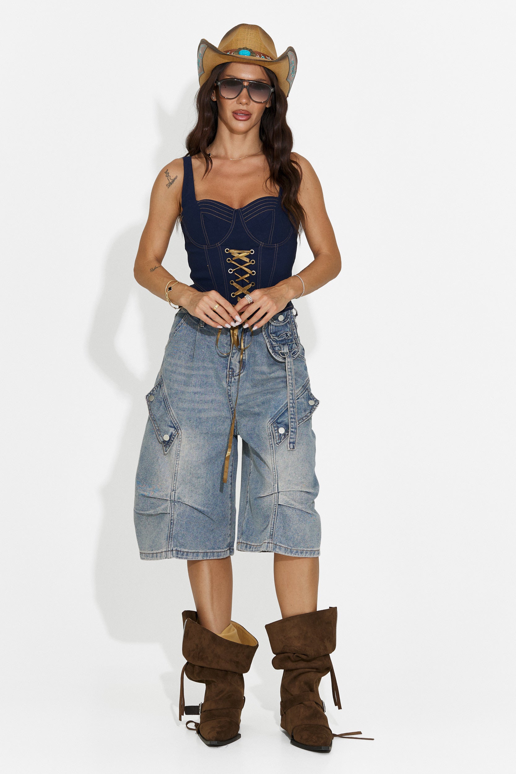 Women's casual blue corset Veriga Bogas
