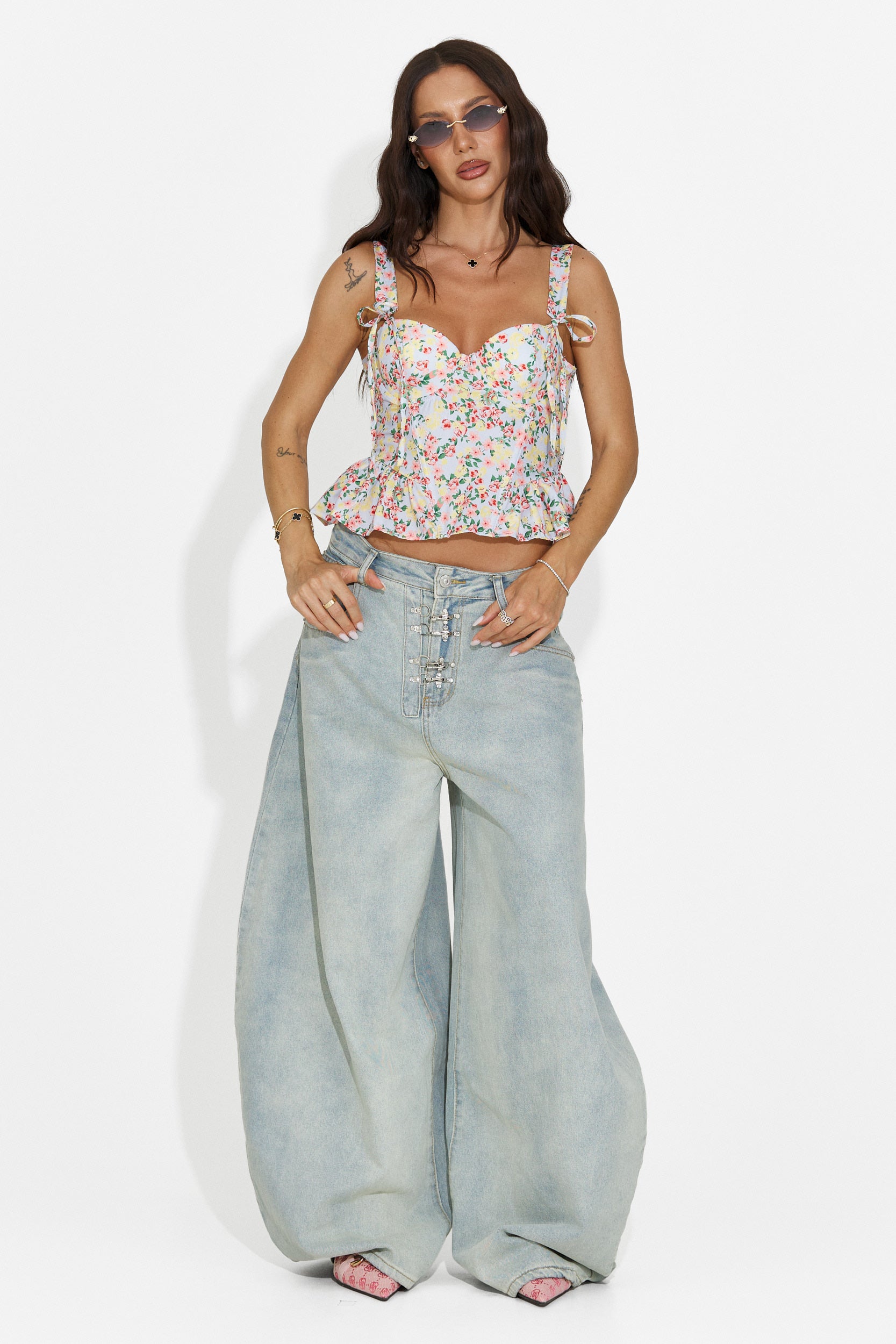 Women's casual light blue corset Izaelya Bogas