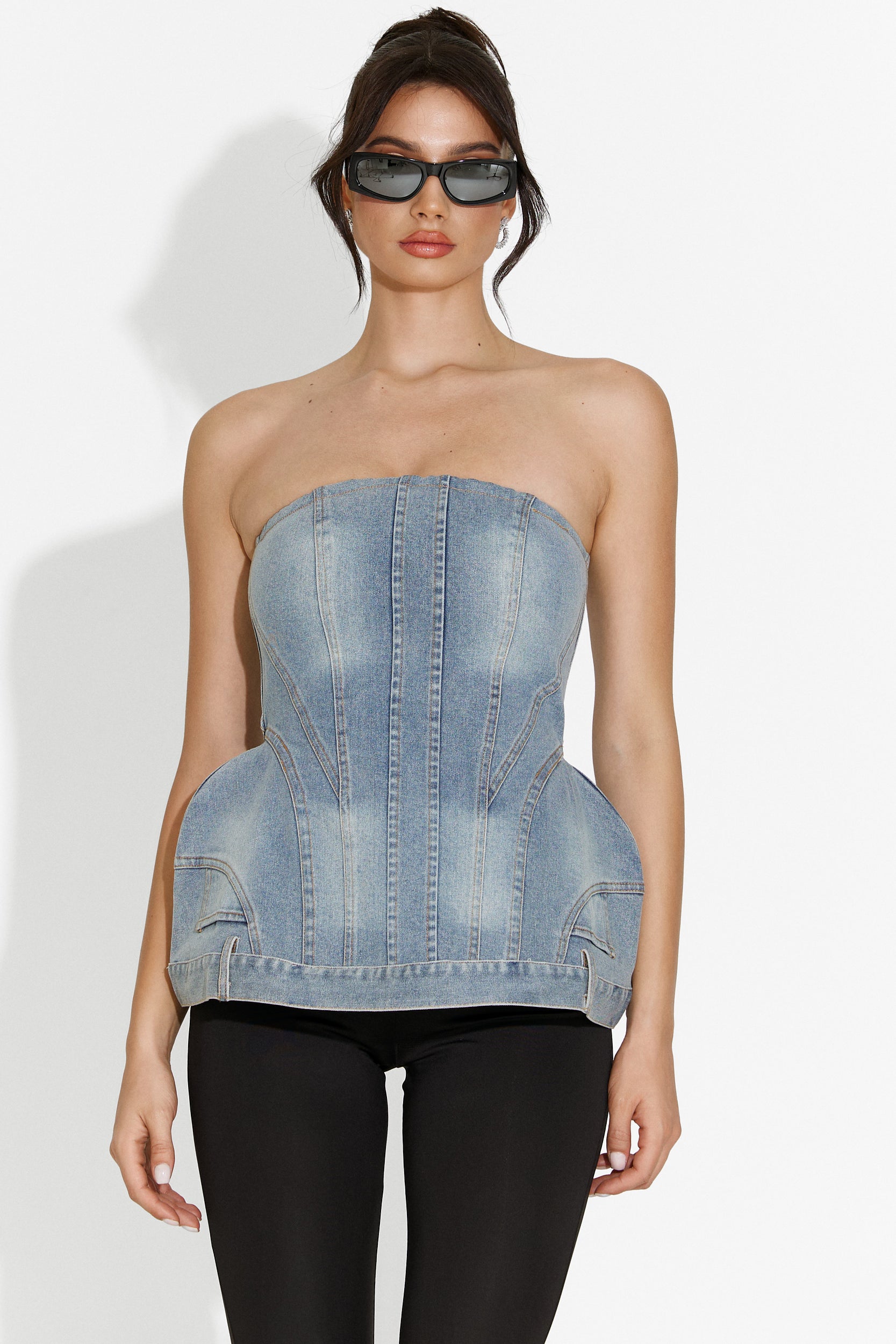 Gorset damski casual niebieski Petrycia Bogas