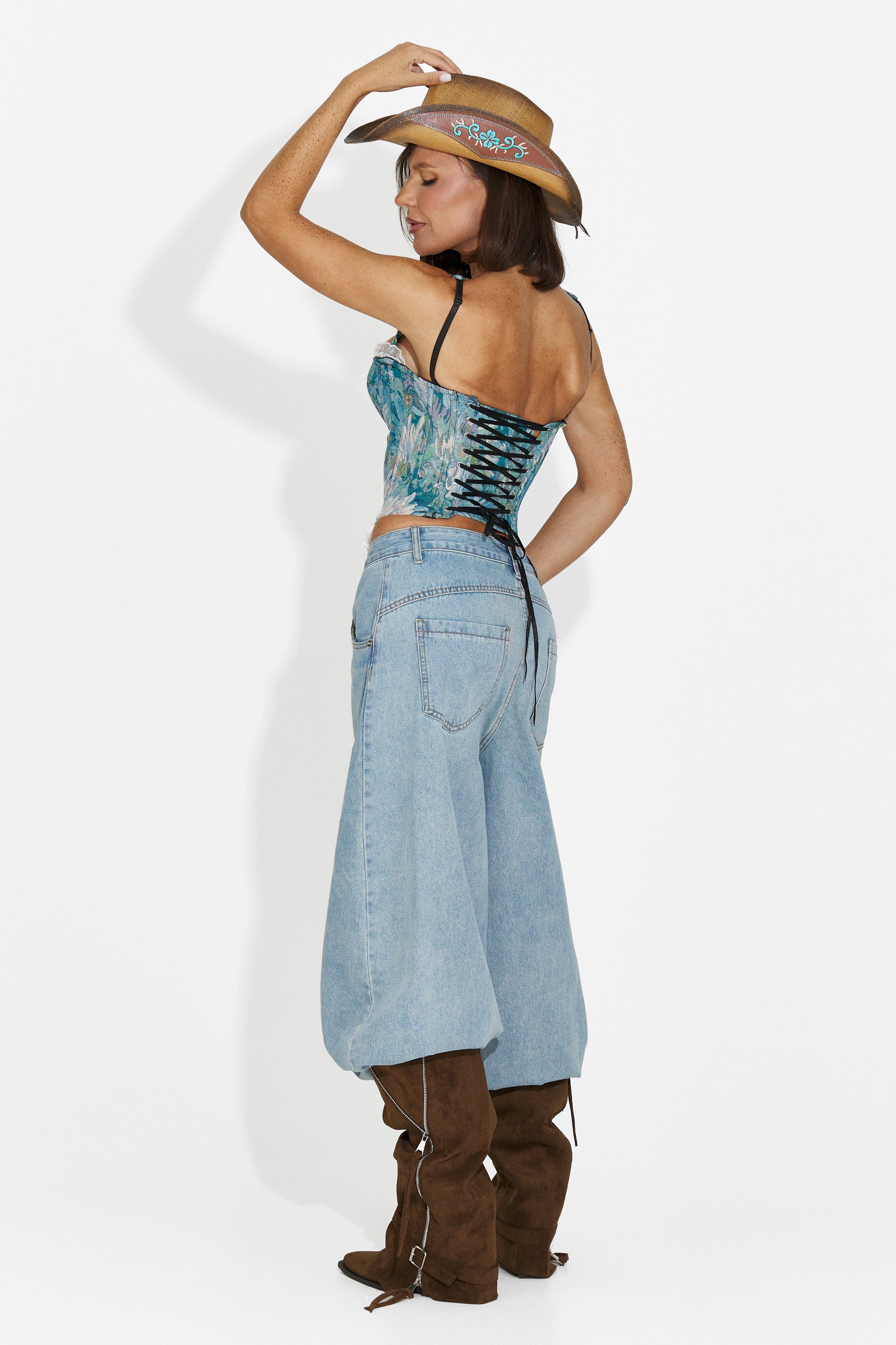 Women's elegant light blue corset Mistyca Bogas