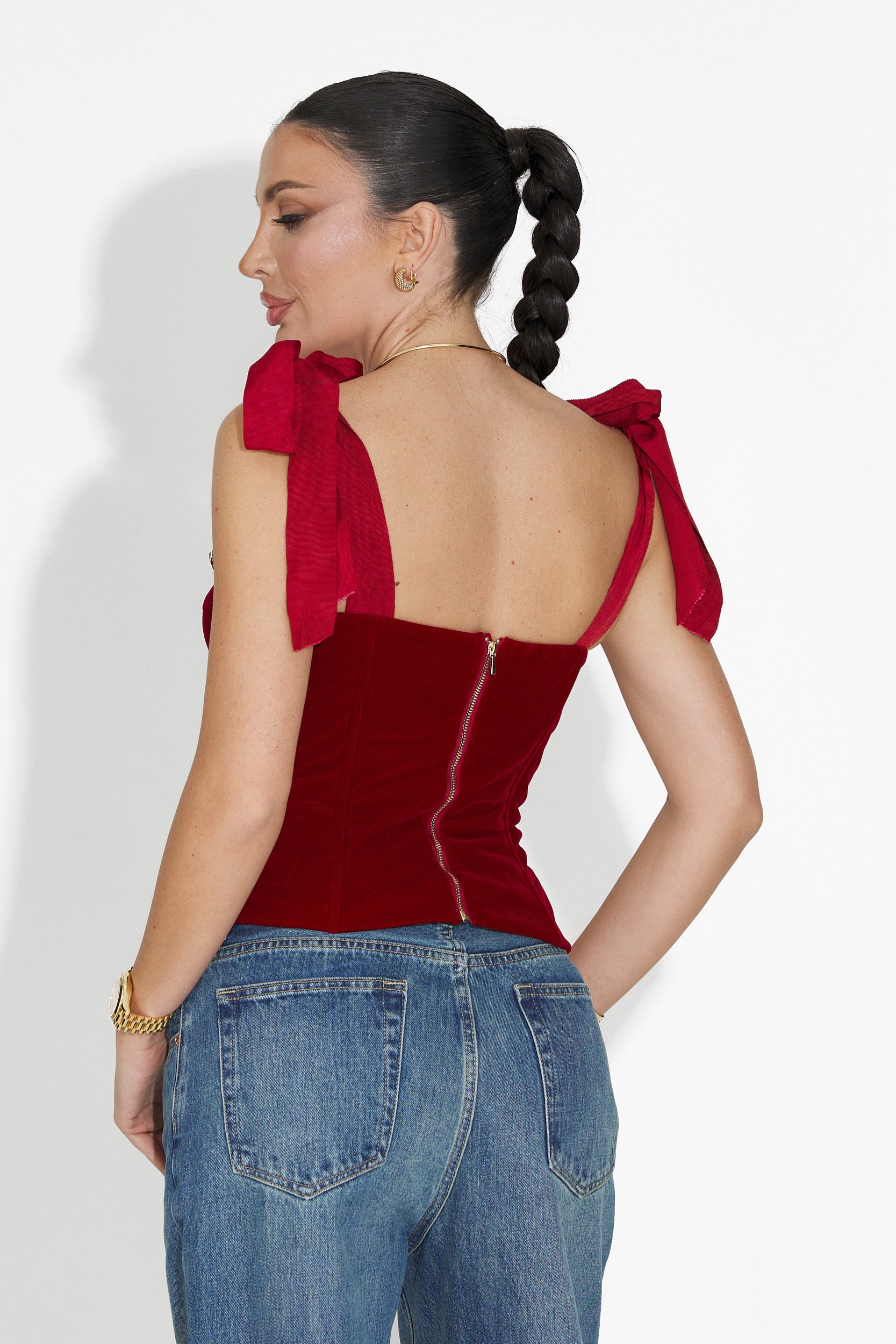 Elegantes rotes Korsett für Frauen von Dianela Bogas