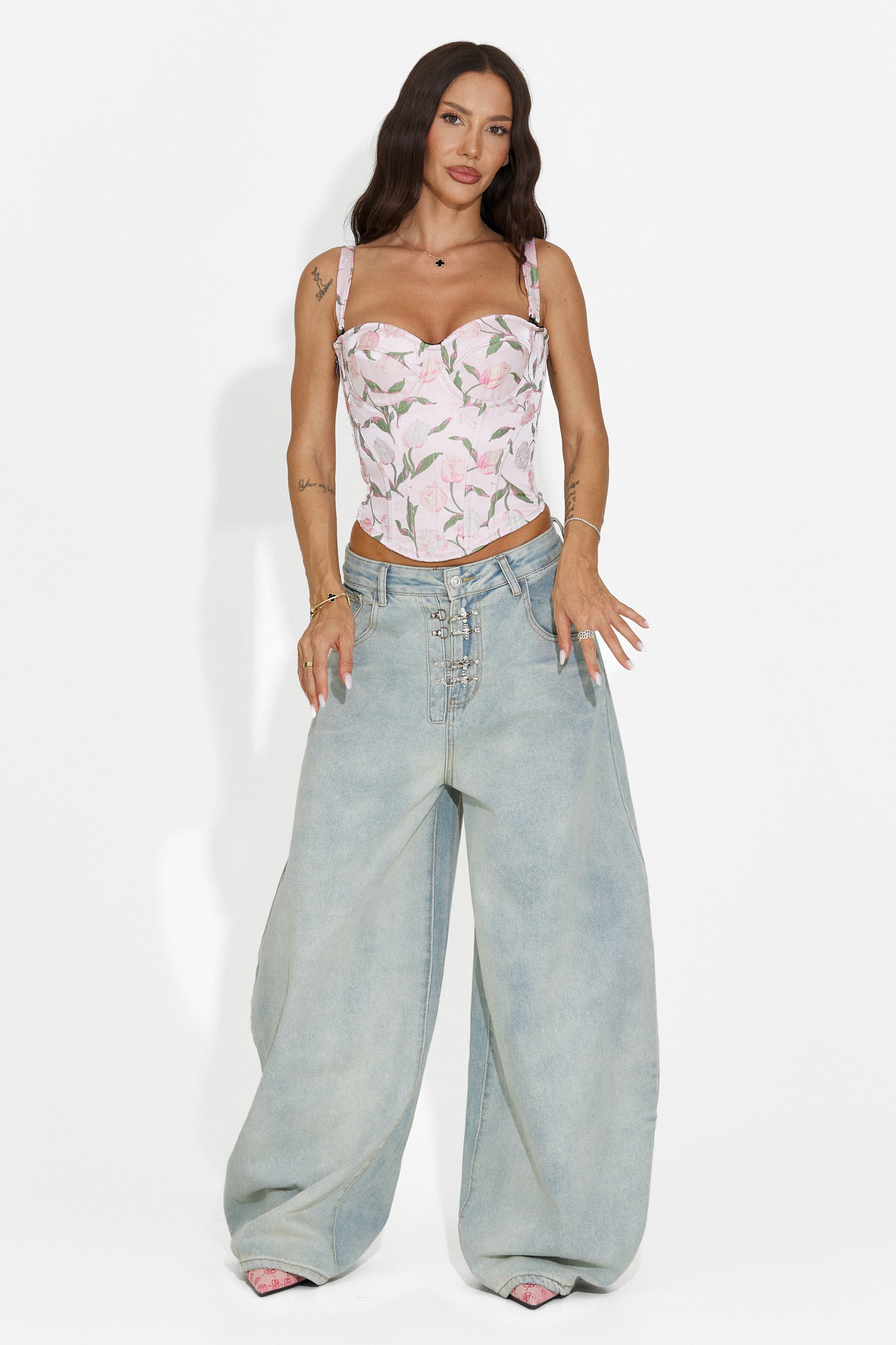 Women's elegant pink corset Flamy Bogas