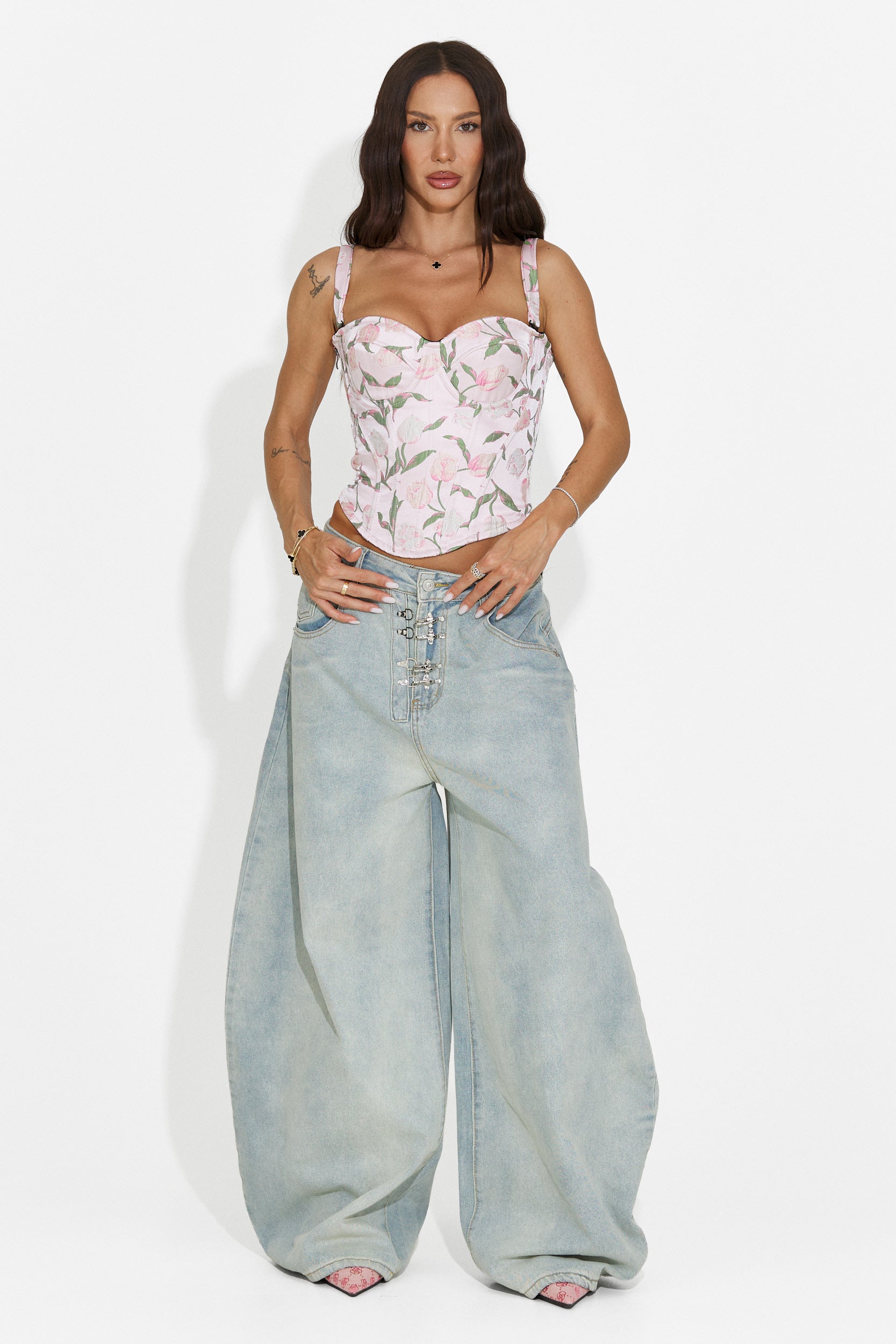 Women's elegant pink corset Flamy Bogas