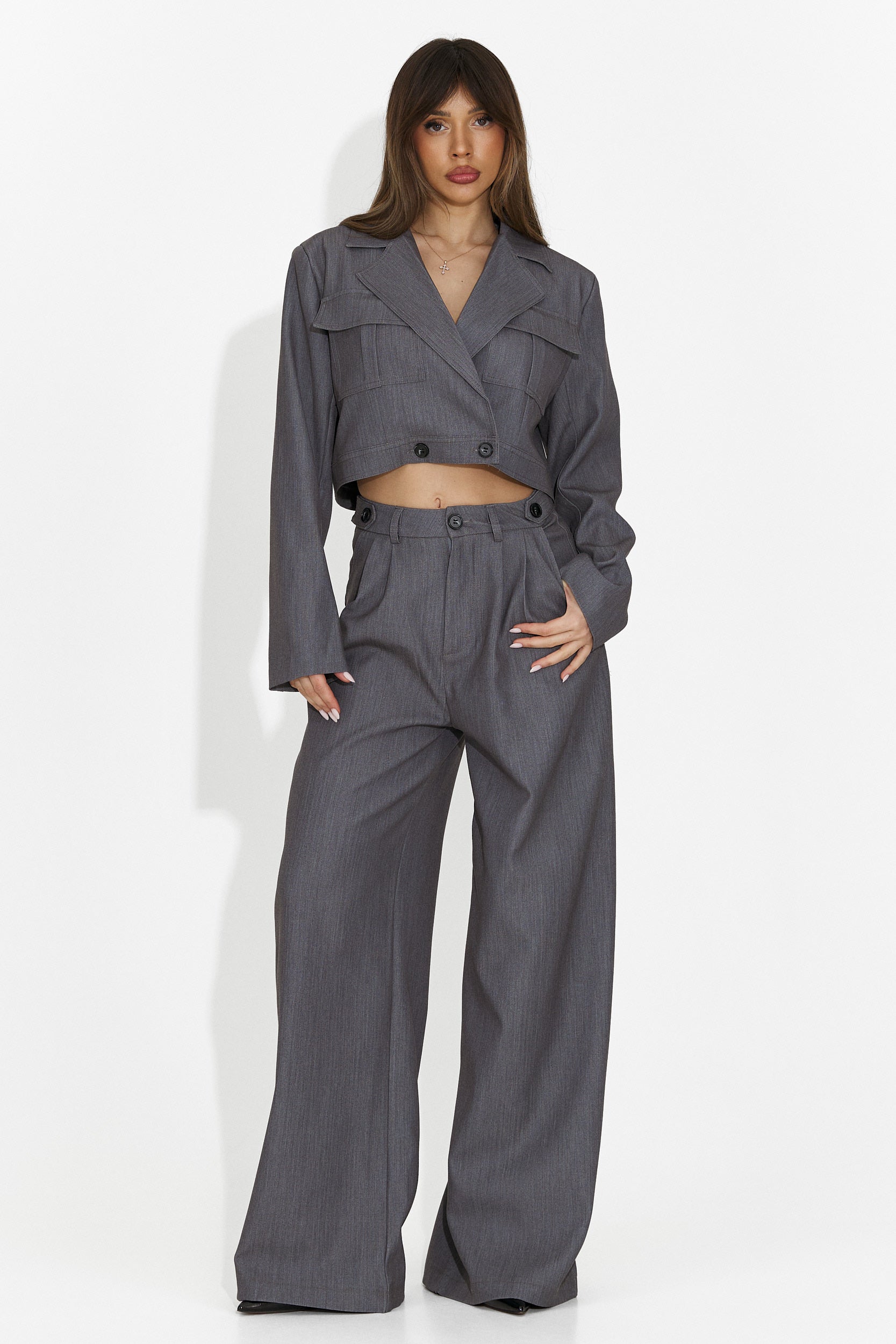 Elegant Women's Suit in Gray by Adnana Bogas