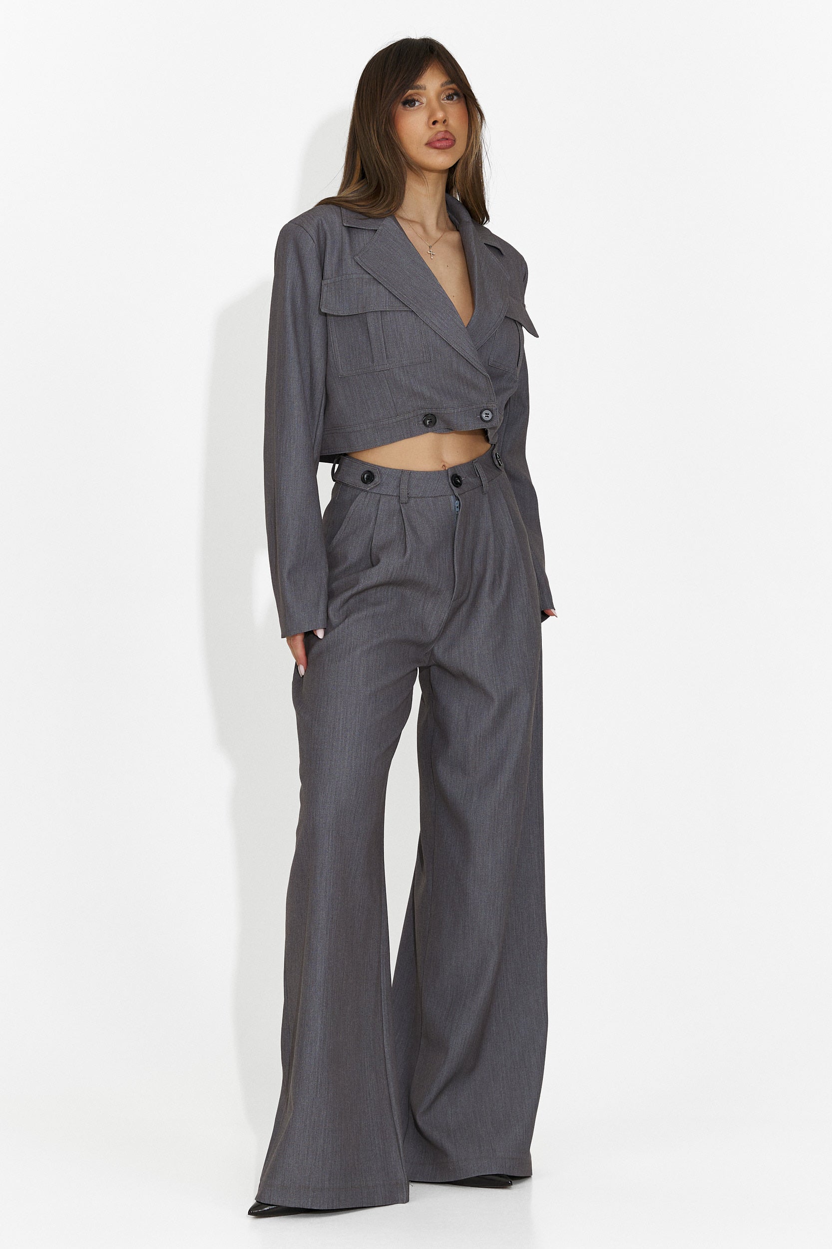 Elegant Women's Suit in Gray by Adnana Bogas