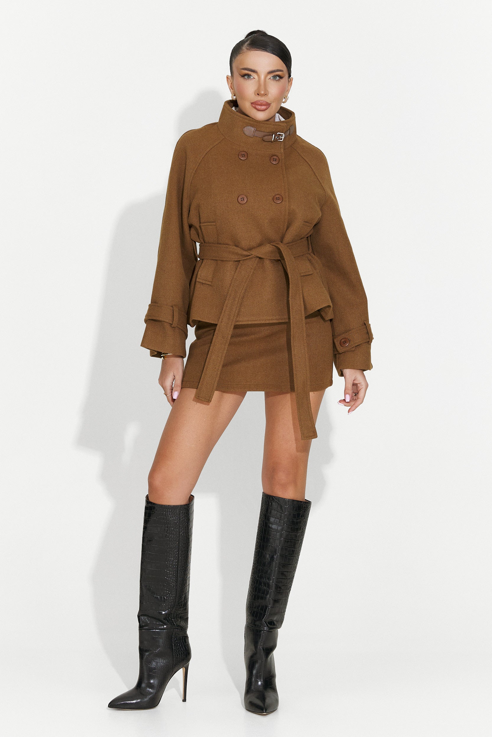 Completo donna giacca + gonna marrone Ulmira Bogas