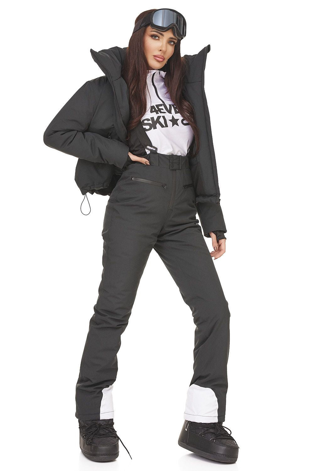 Kostym skidavslappnad svart Reasia Bogas