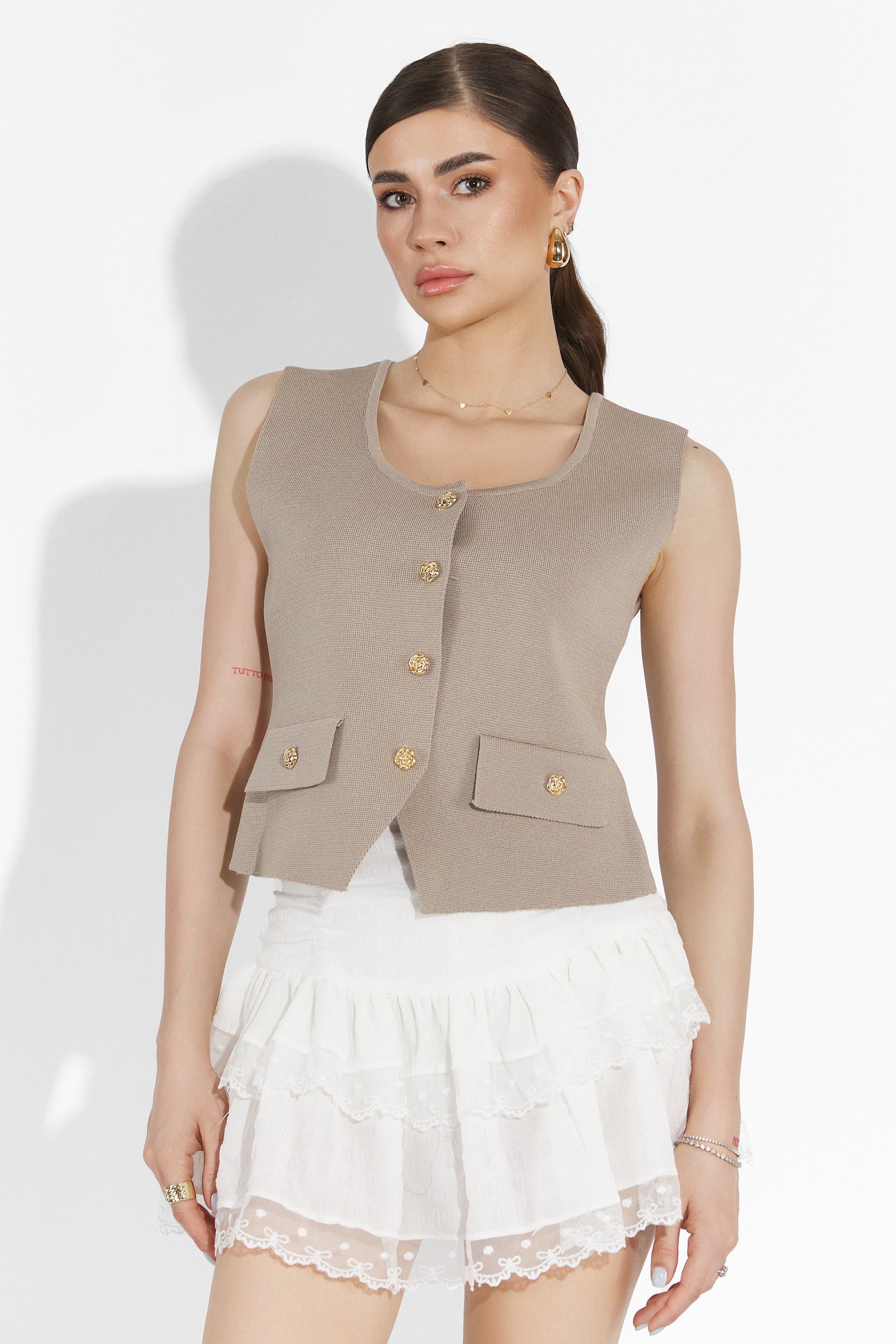 Falda casual blanca para mujer Alarcon Bogas