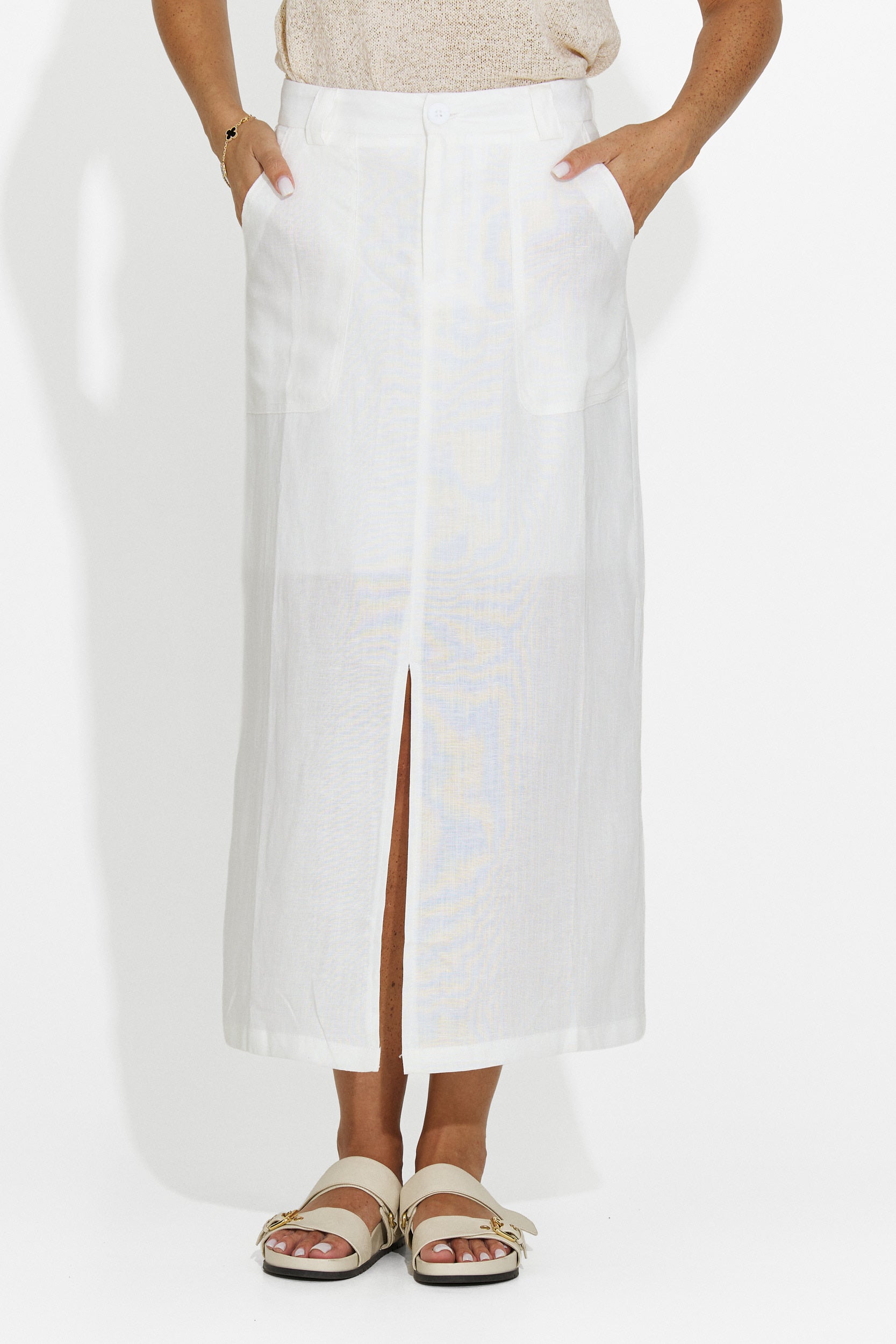 Casual white women's skirt Olinpia Bogas