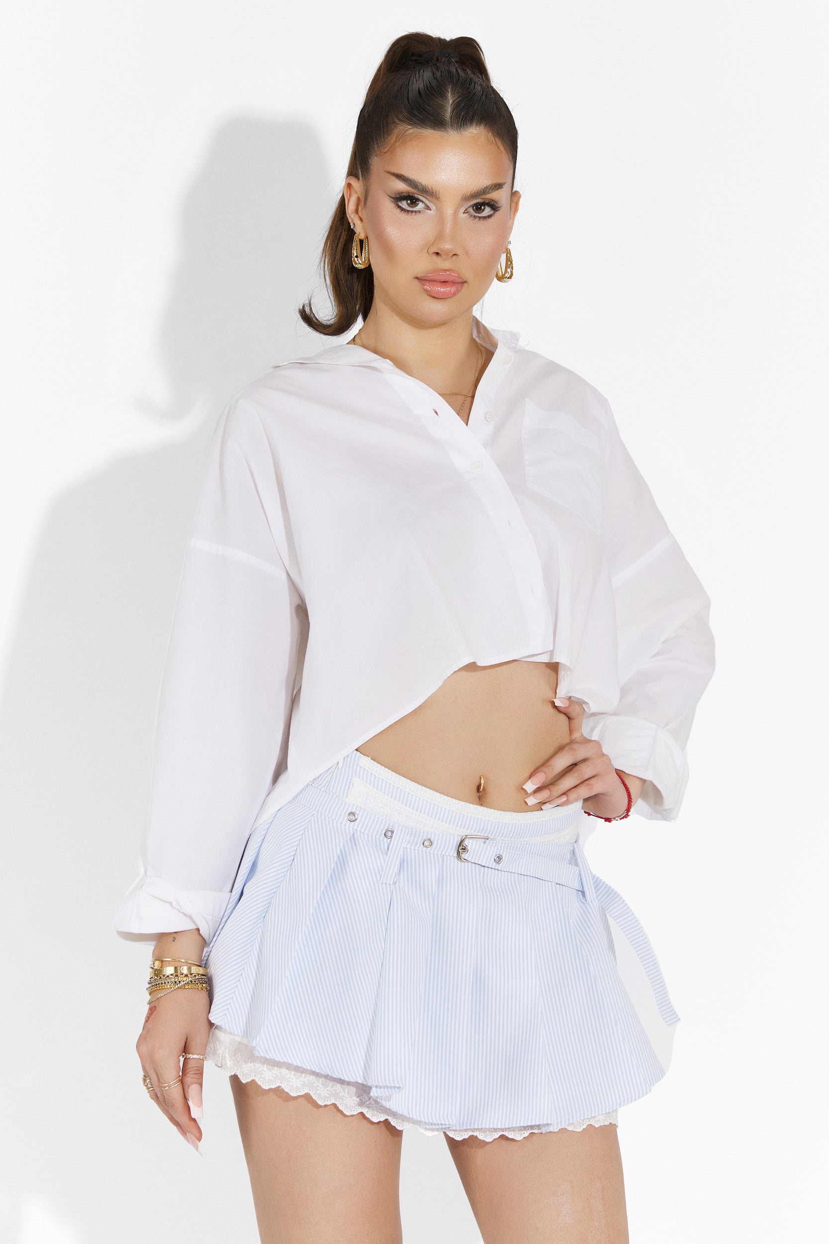 Falda casual azul Boat Bogas para mujer