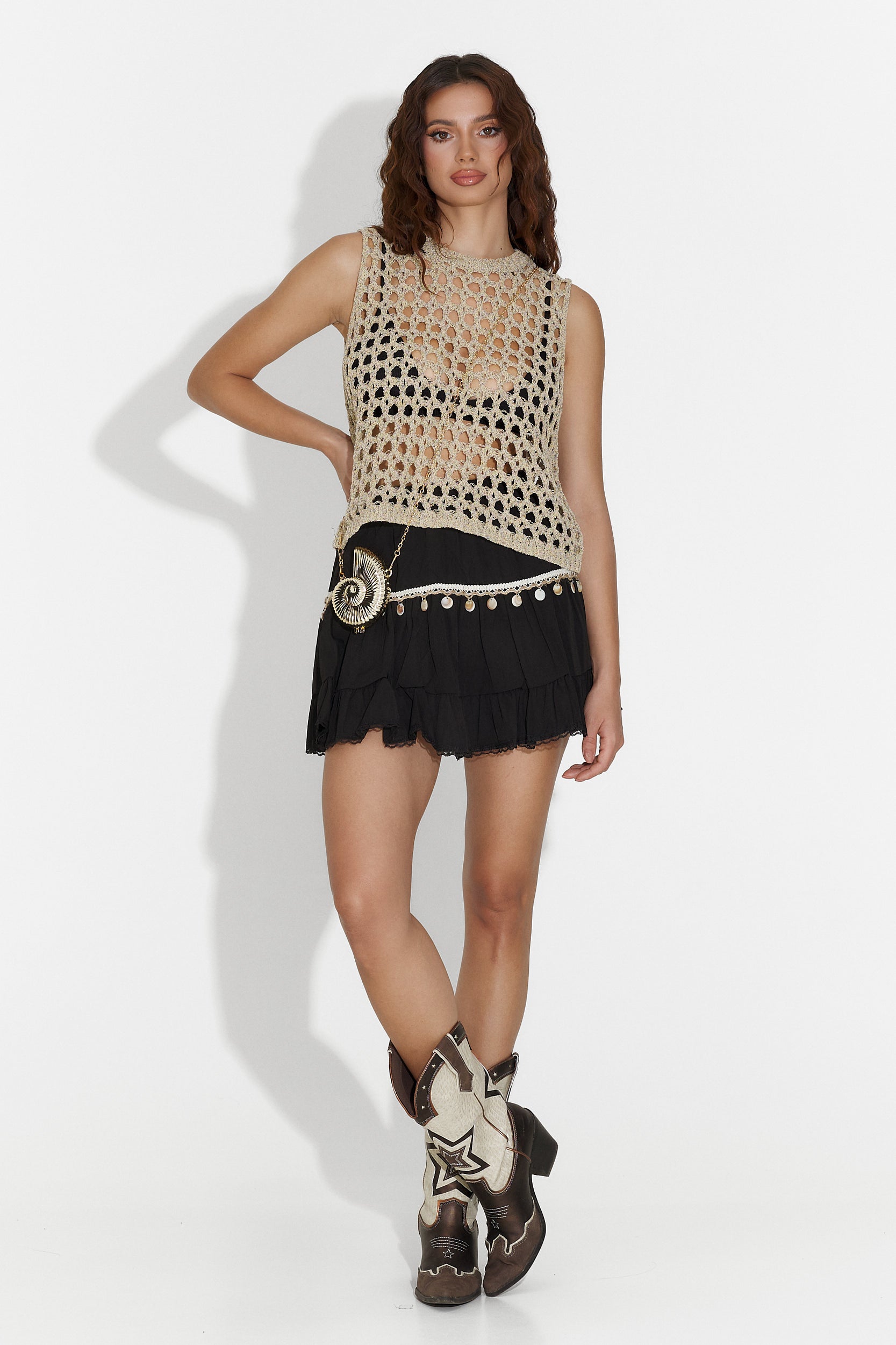 Φούστα γυναικεία casual μαύρη Viana Bogas