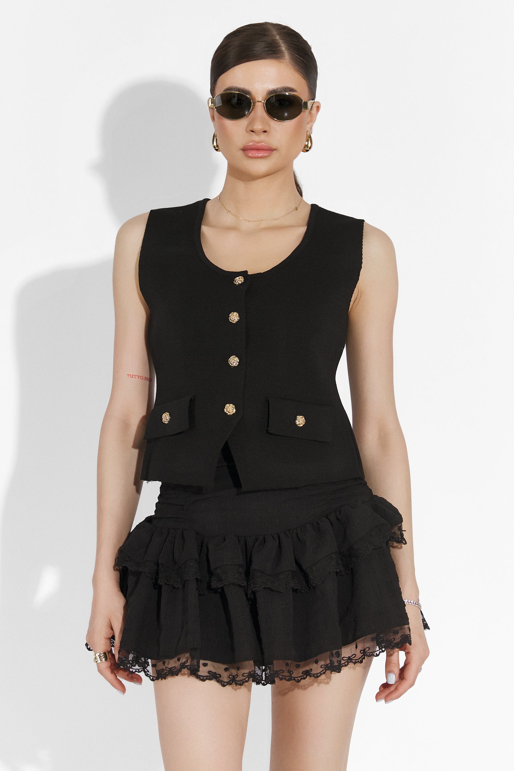 Alarcon Bogas Black Casual Skirt for Women