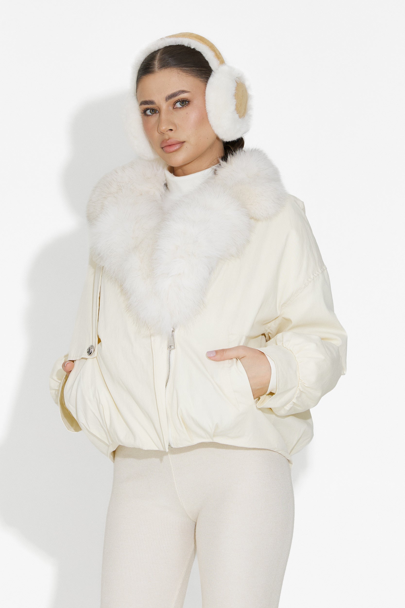 Eriora Bogas Casual Beige Women's Jacket