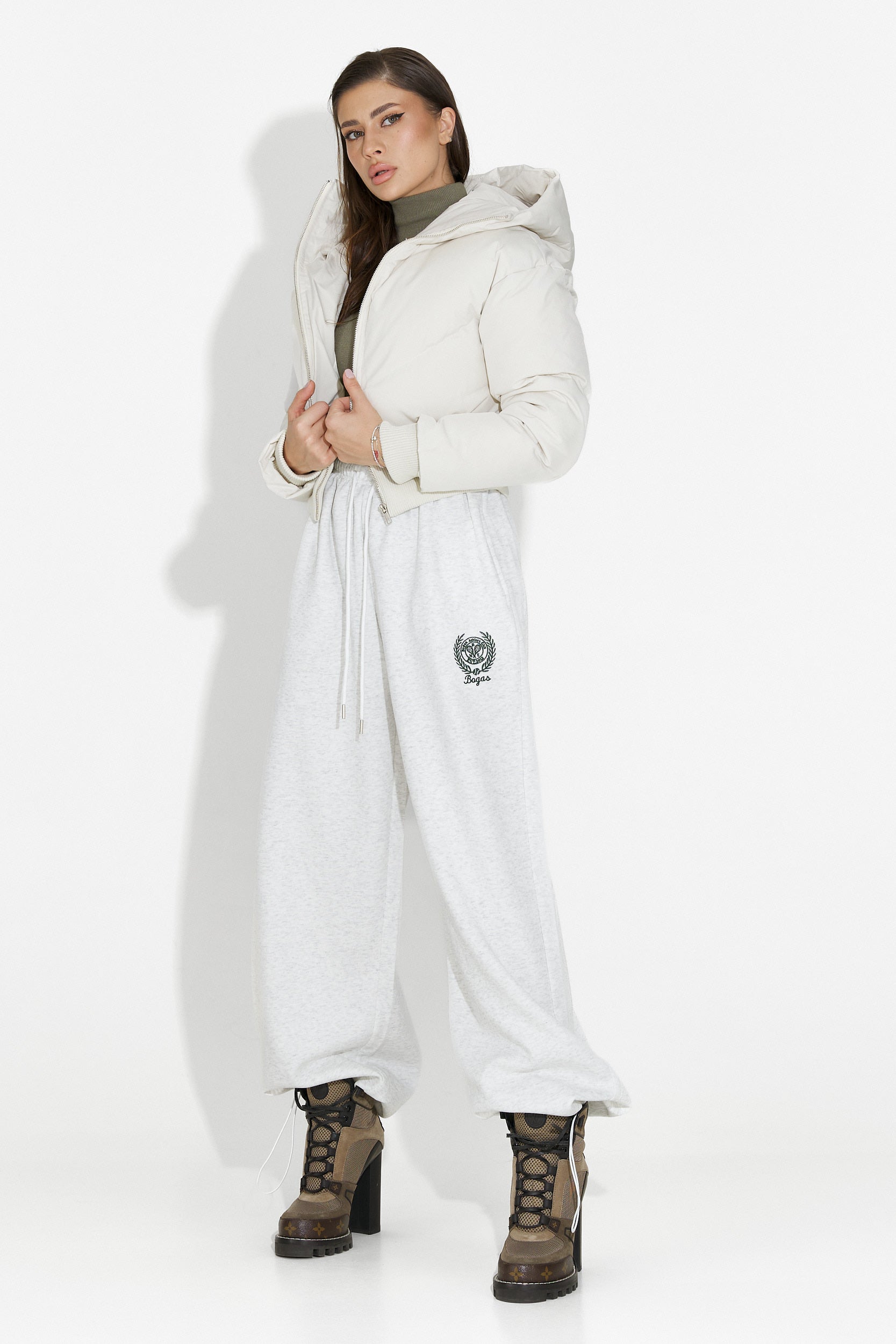 Beżowa casualowa kurtka damska Lumaya Bogas