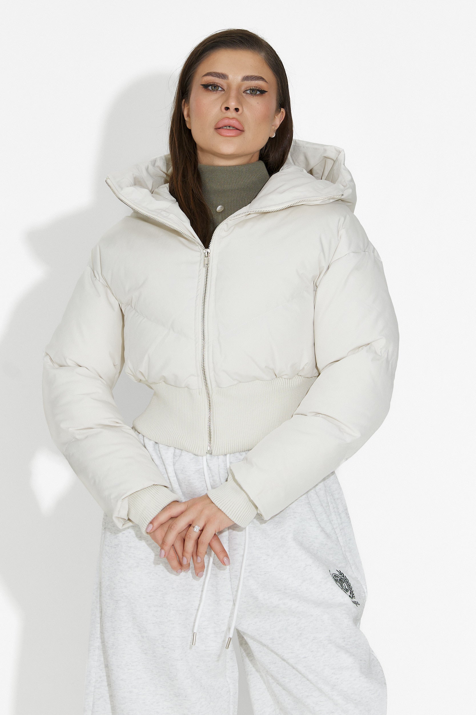 Beżowa casualowa kurtka damska Lumaya Bogas