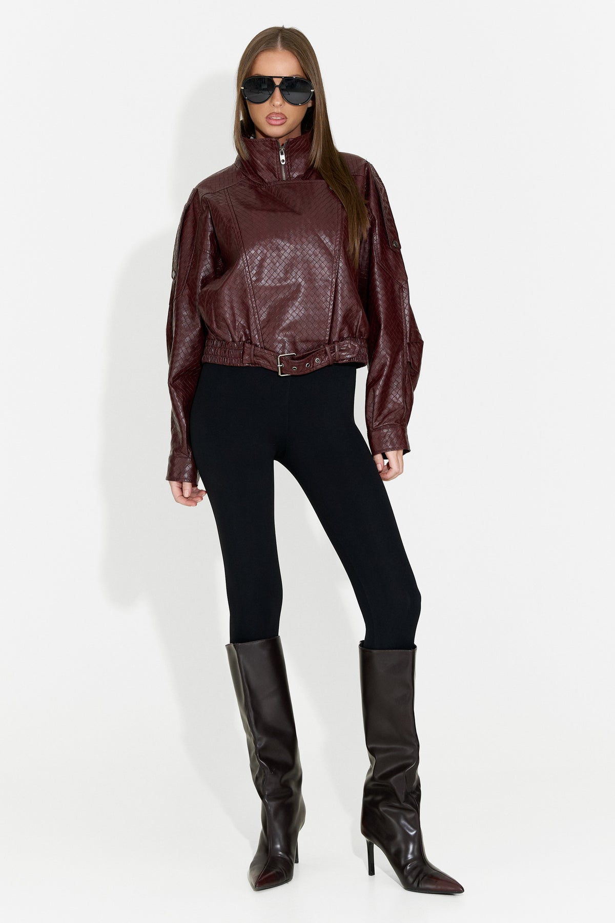Women's casual burgundy jacket Gruroyena Bogas