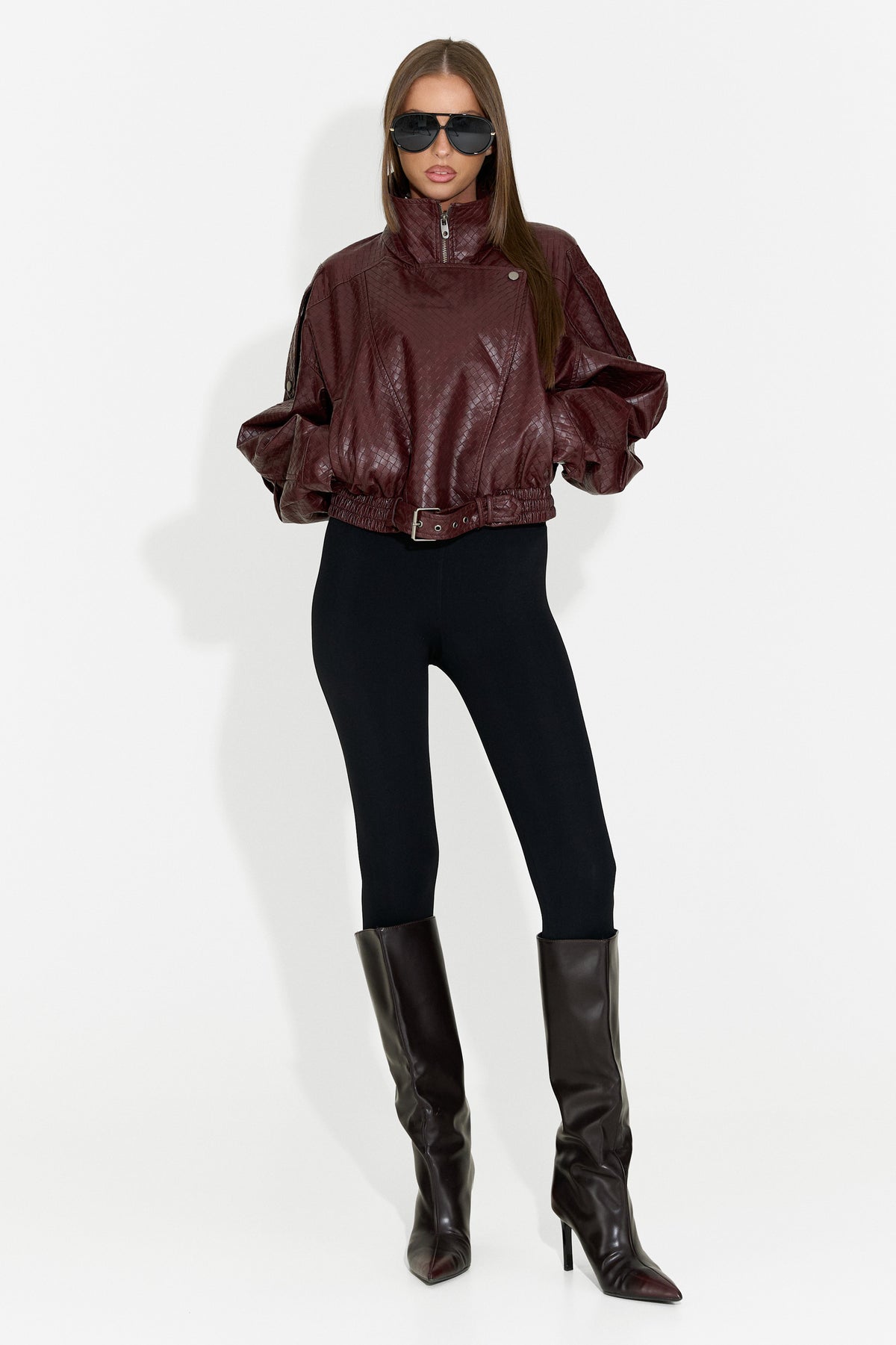 Women's casual burgundy jacket Gruroyena Bogas