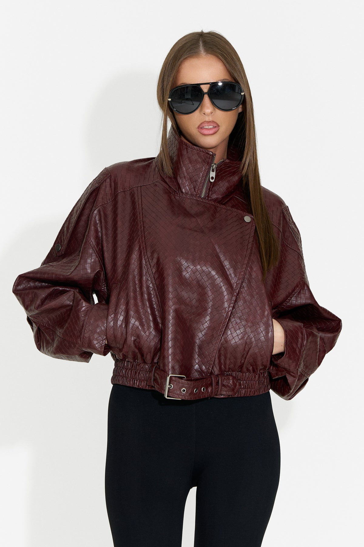 Women's casual burgundy jacket Gruroyena Bogas