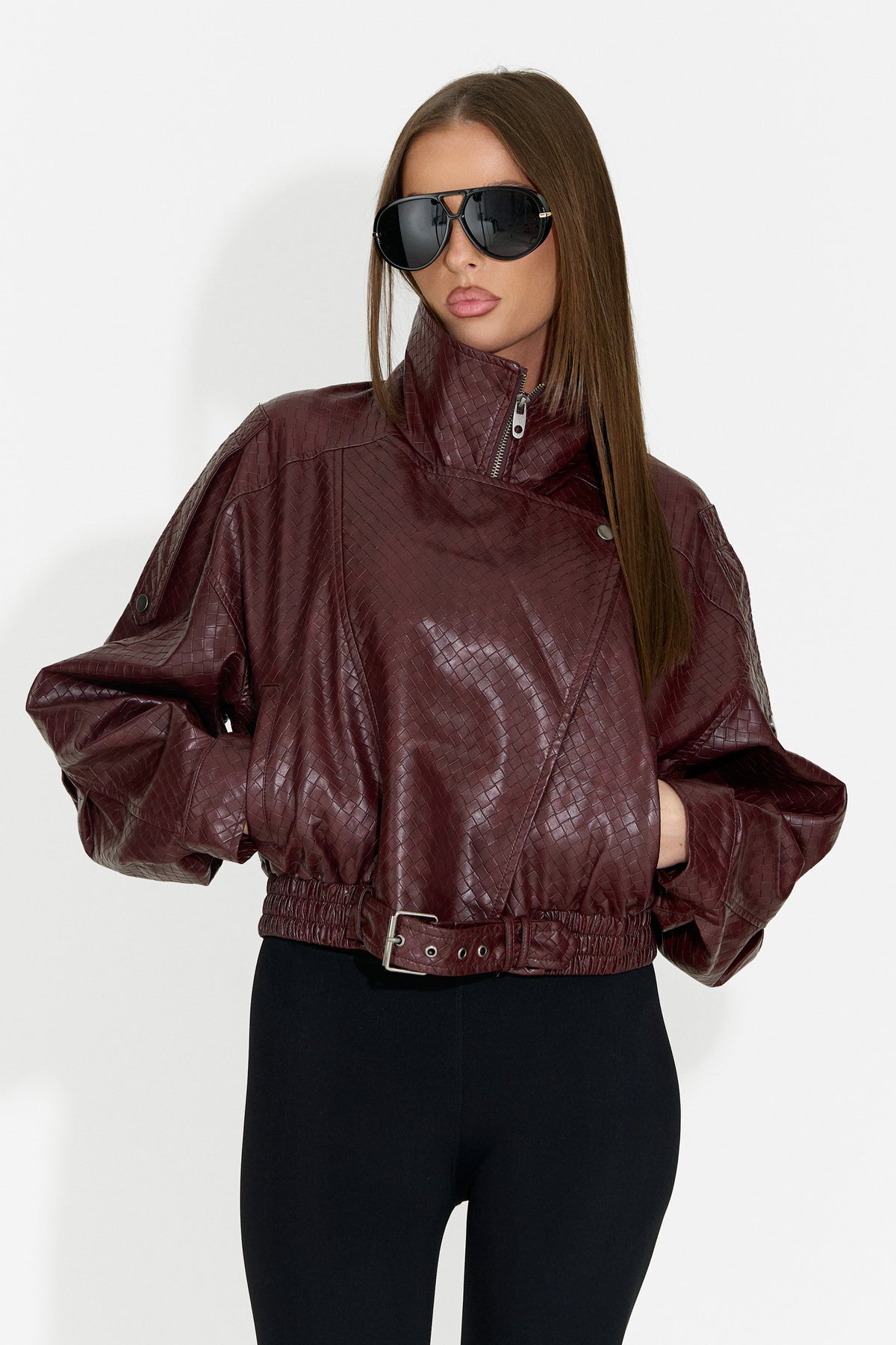 Women's casual burgundy jacket Gruroyena Bogas