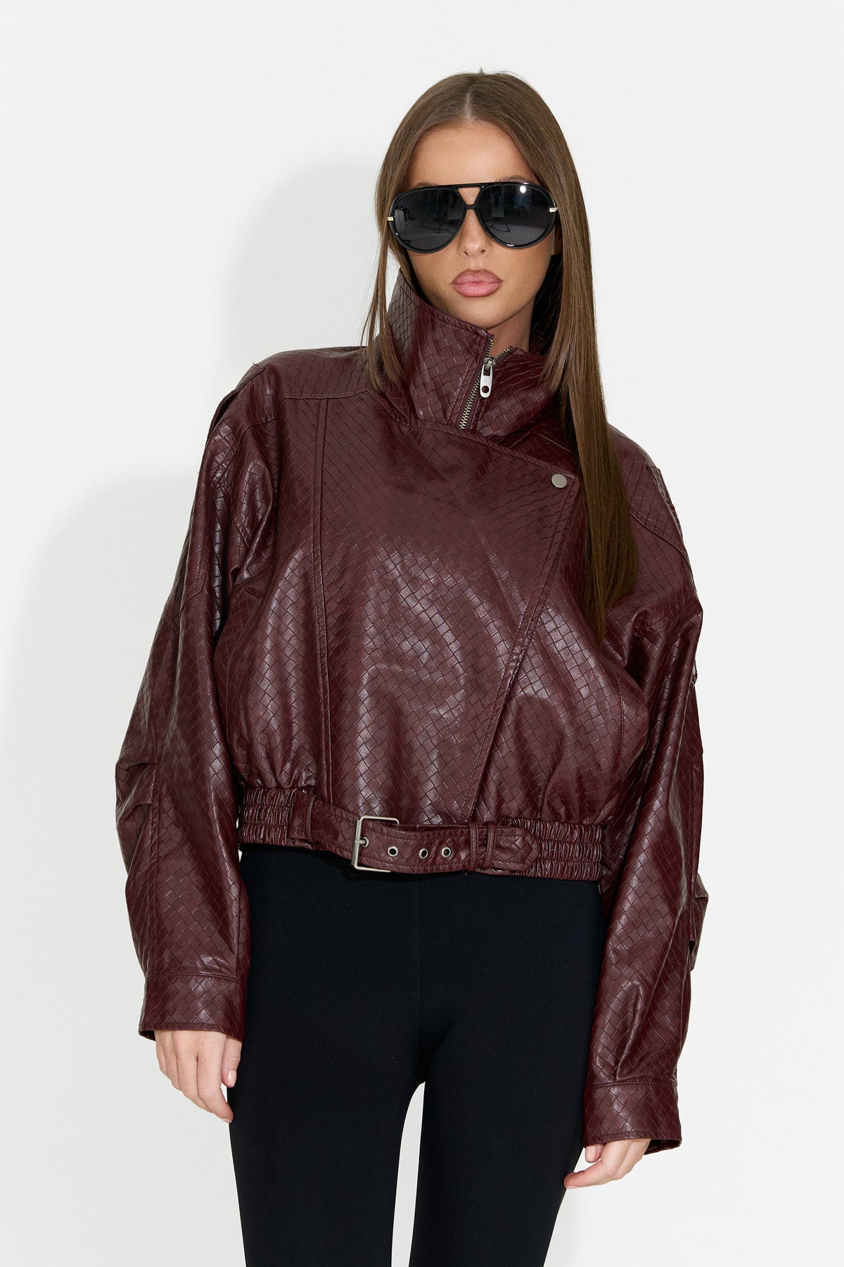 Women's casual burgundy jacket Gruroyena Bogas