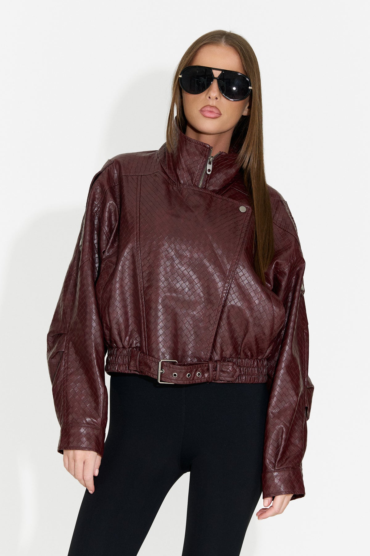 Women's casual burgundy jacket Gruroyena Bogas