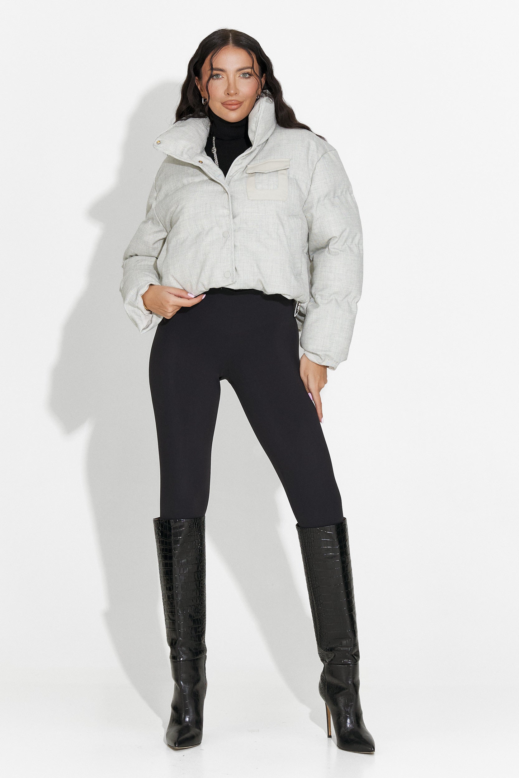 Γυναικείο casual γκρι μπουφάν Elvora Bogas