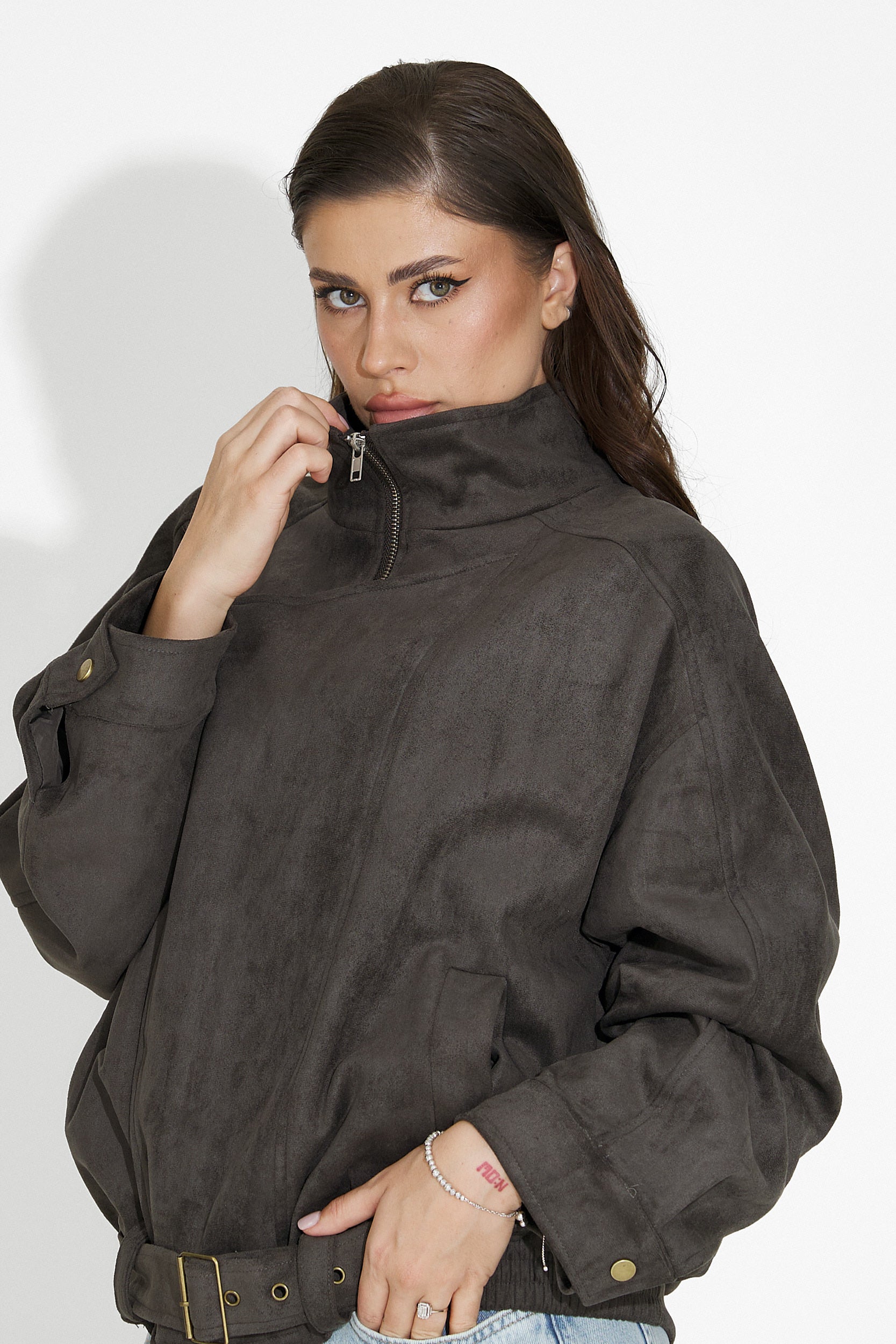 Szara casualowa kurtka damska Ismoria Bogas