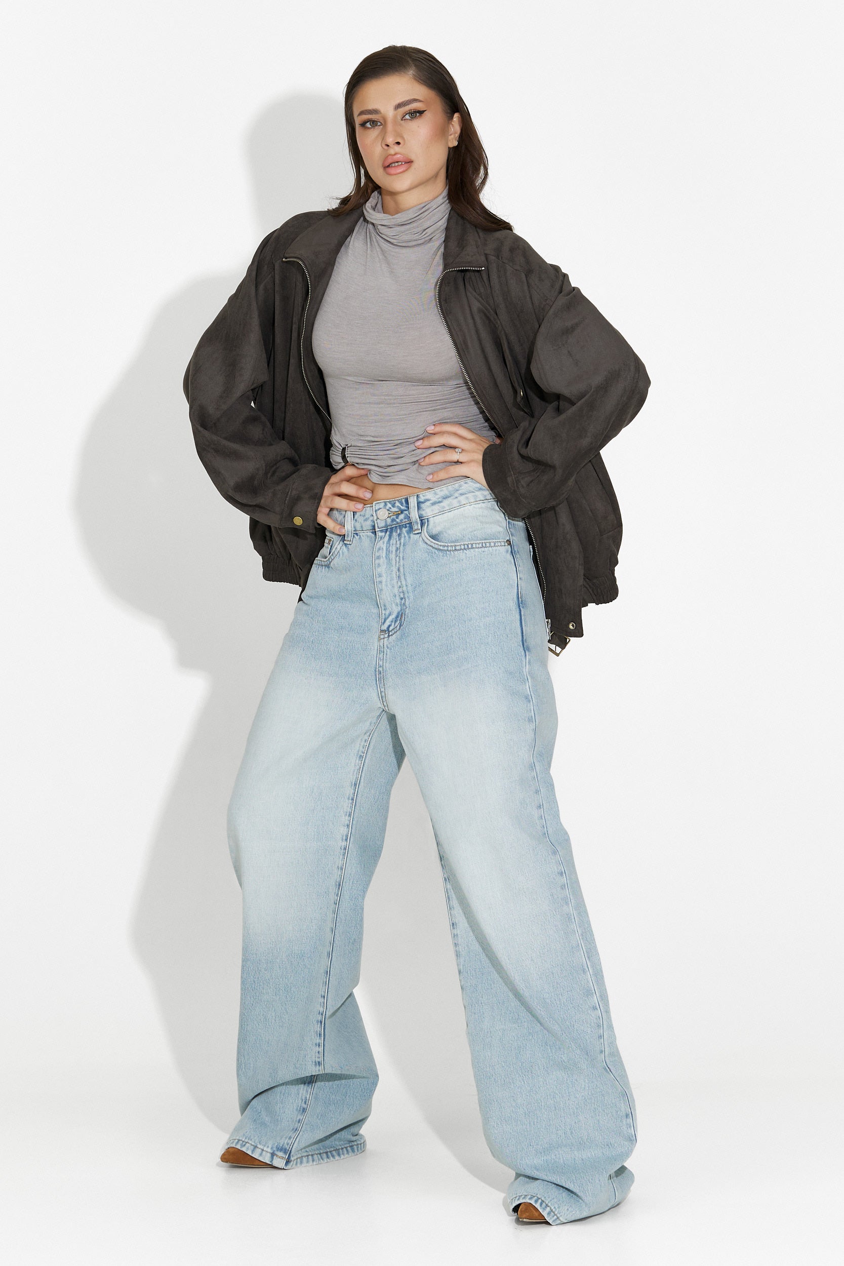 Szara casualowa kurtka damska Ismoria Bogas