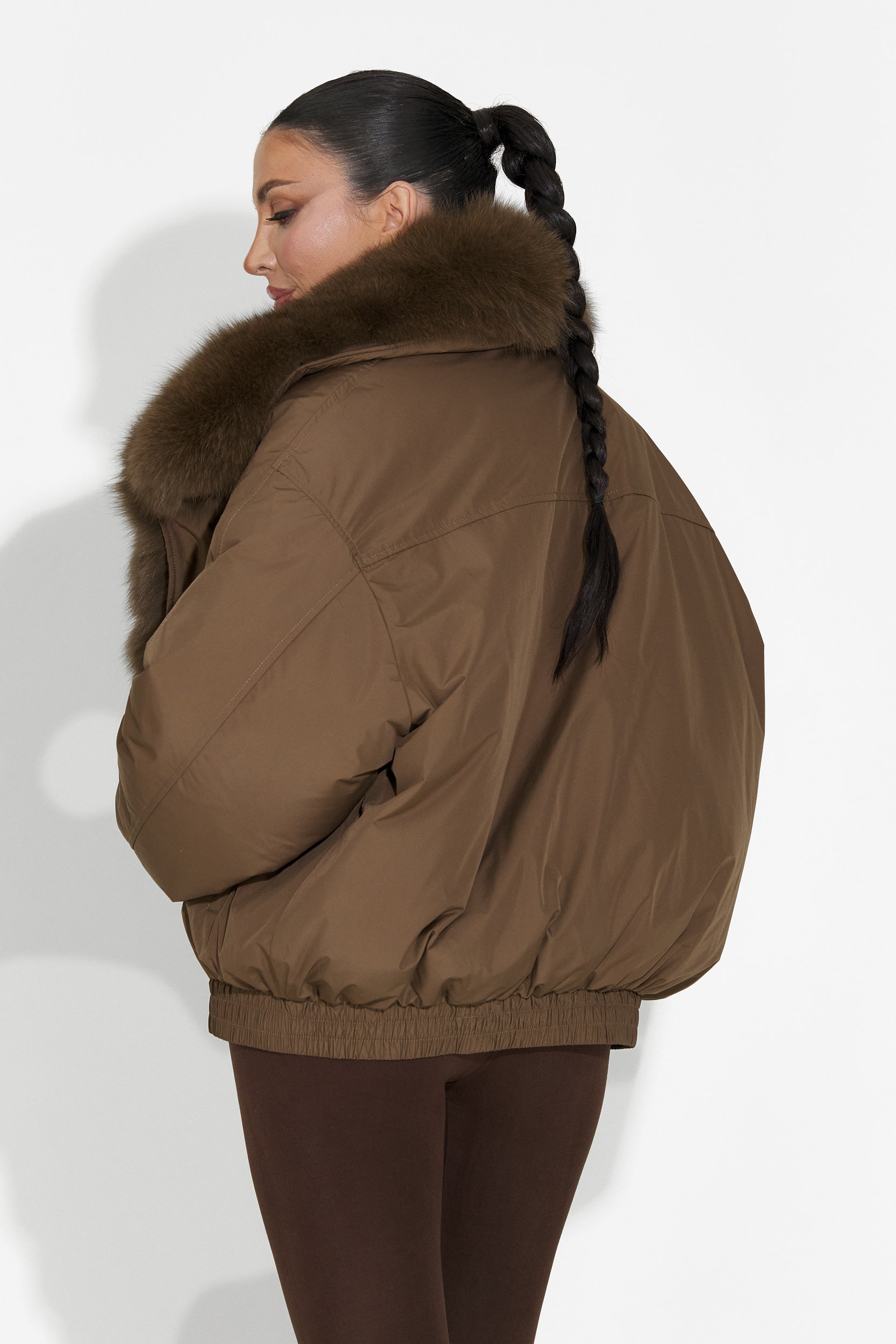 Γυναικείο μπουφάν καφέ casual Arvion Bogas