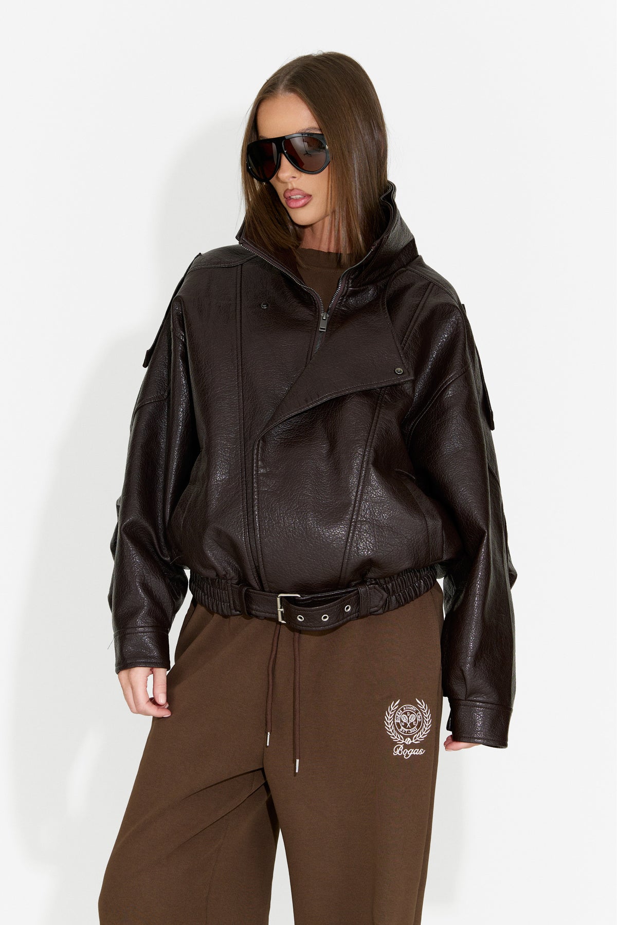 Women's casual brown jacket Scatonia Bogas