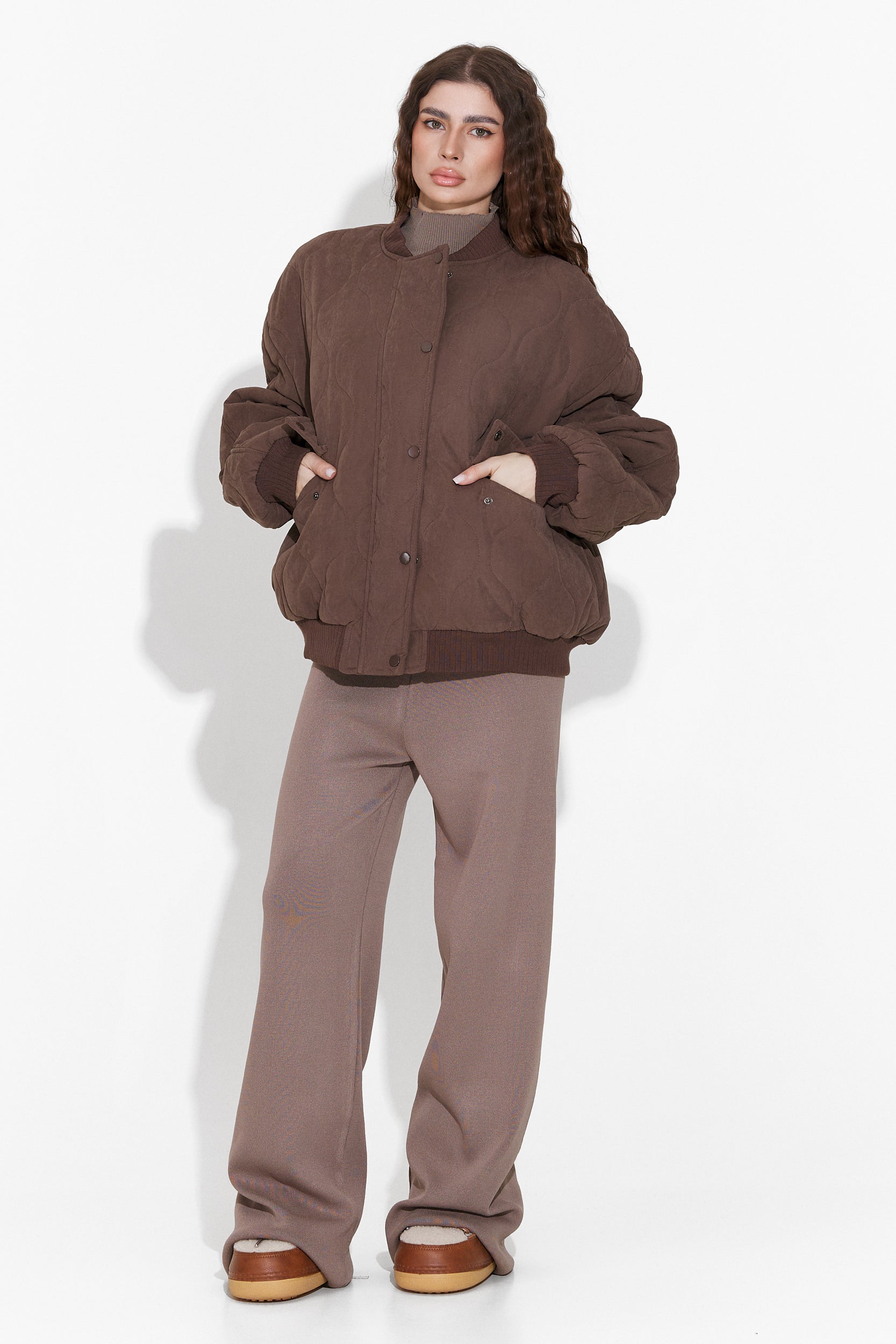 Kvinnlig casual jacka i brun Winfrey Bogas