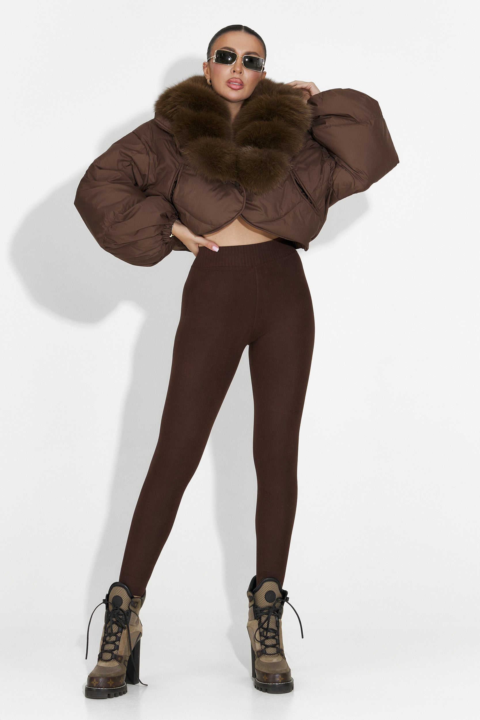 Καφέ γυναικείο μπουφάν Selvoria Bogas