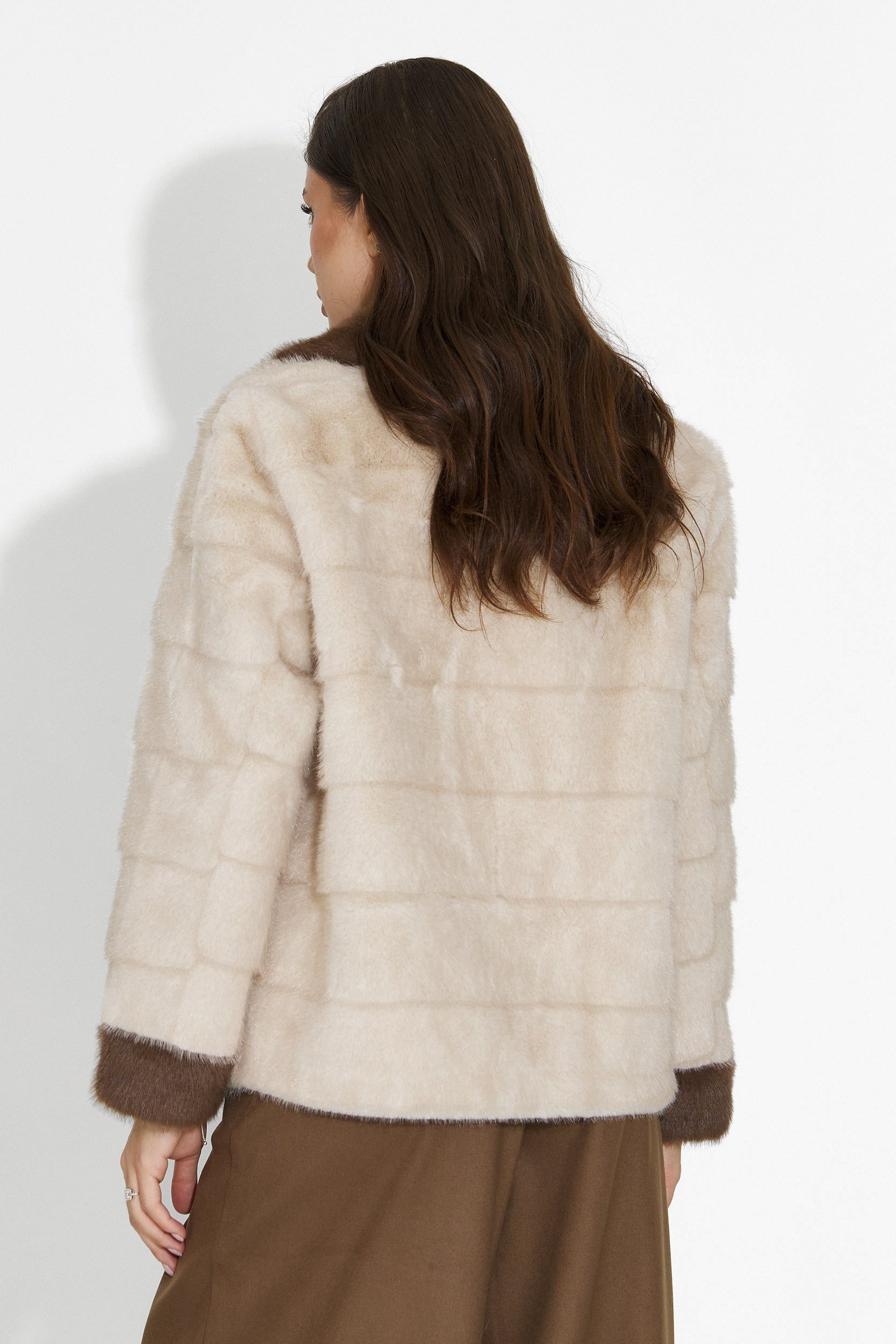 Beige Fur Coat Celoria Bogas