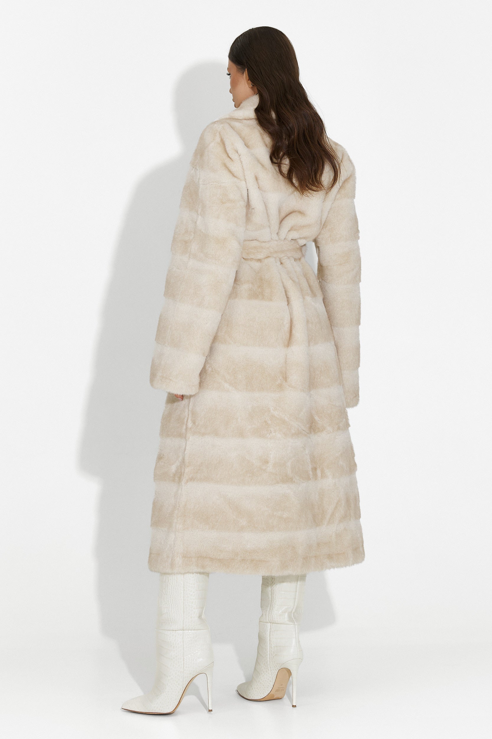Beige Fenoria Bogas Fur Coat