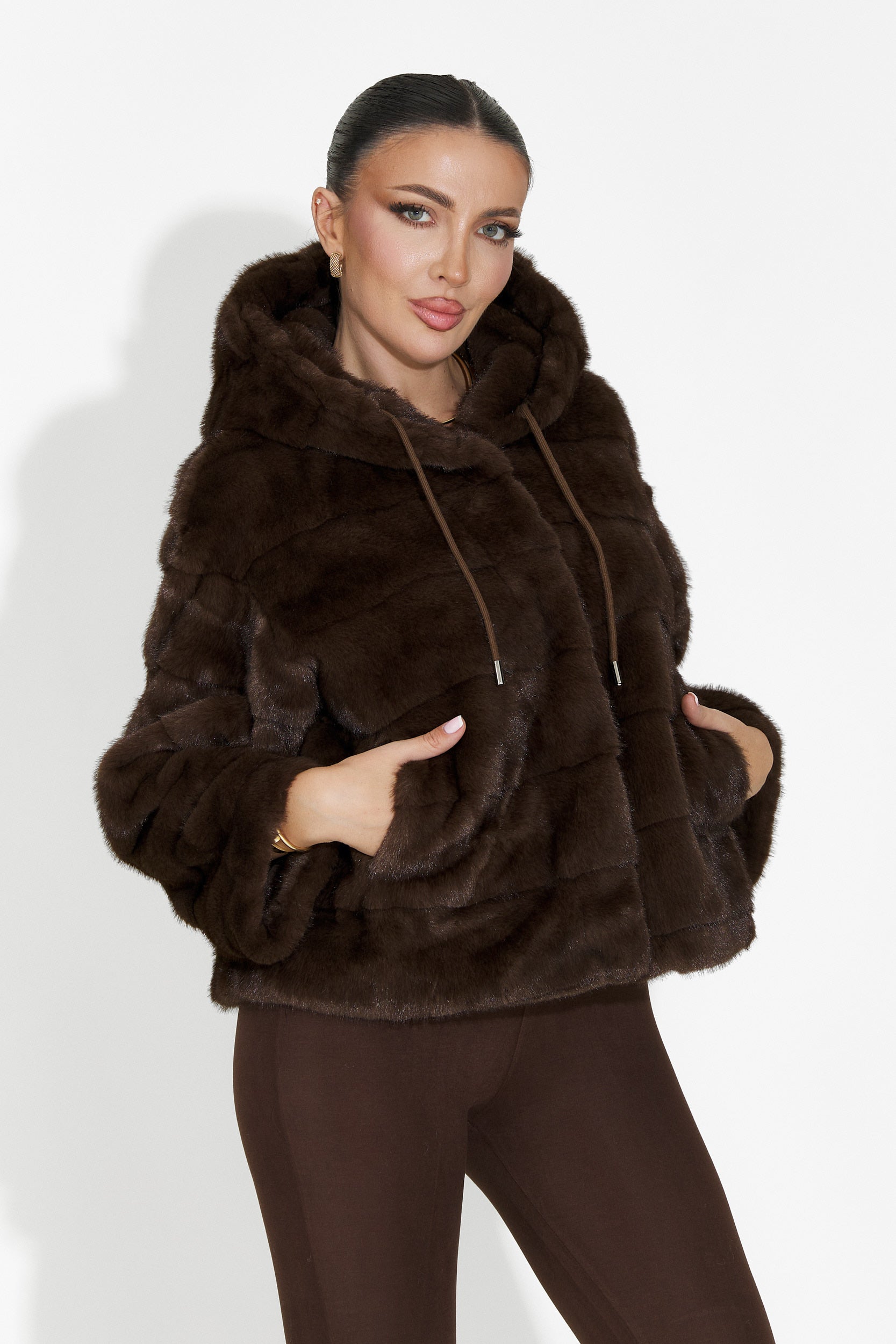Alaska Bogas Brown Fur Coat