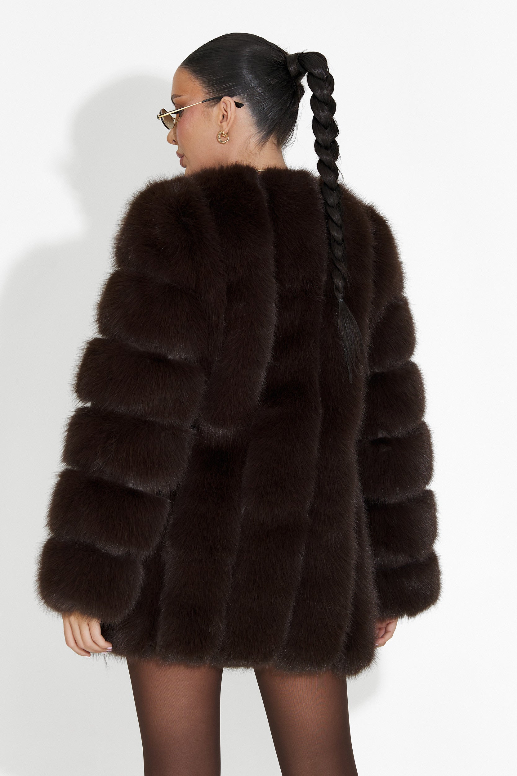 Płaszcz futrzany brązowy Jameia Bogas