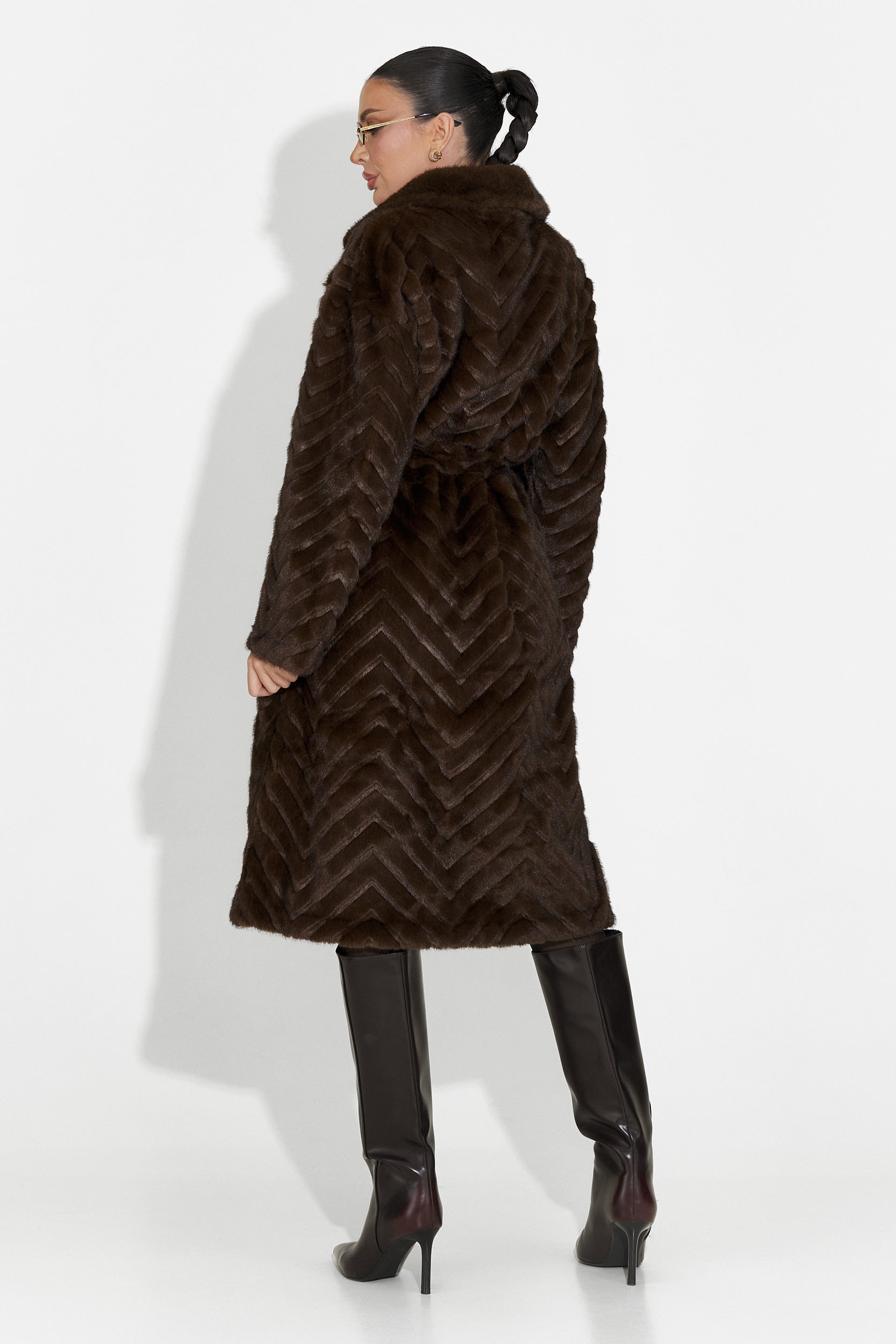 Lunaris Bogas Brown Fur Coat