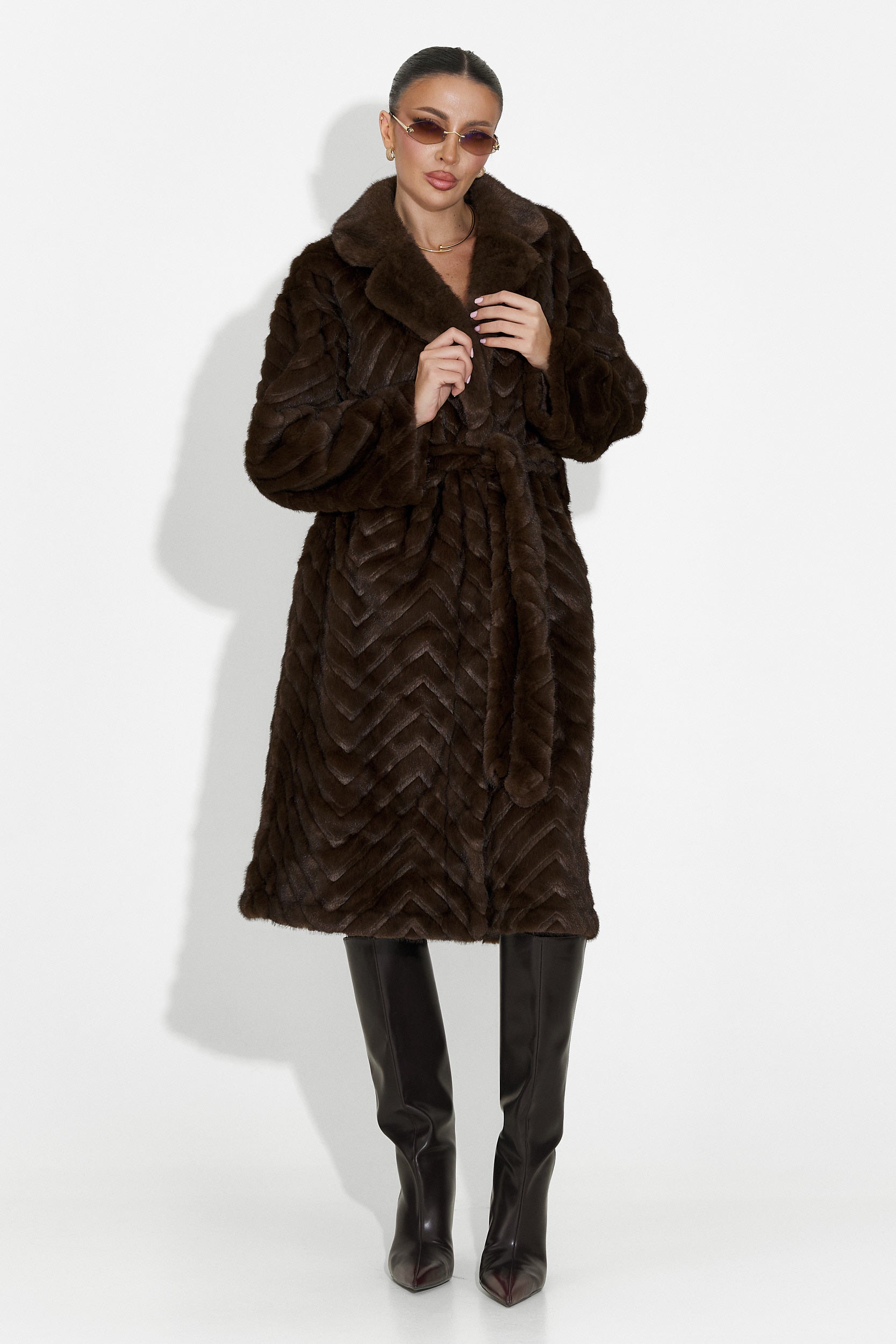 Płaszcz futrzany brązowy Lunaris Bogas