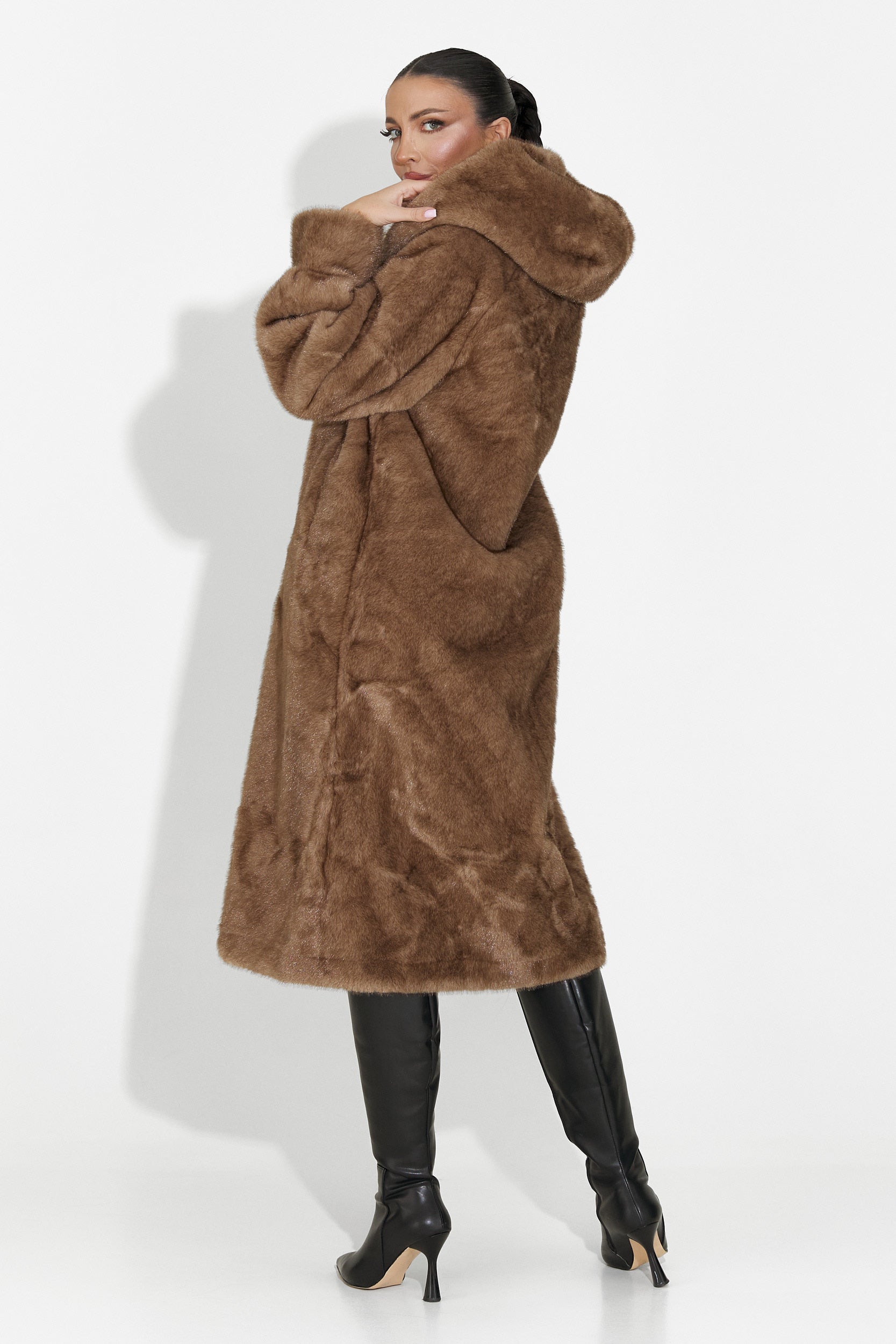 Pluvina Bogas Brown Fur Coat