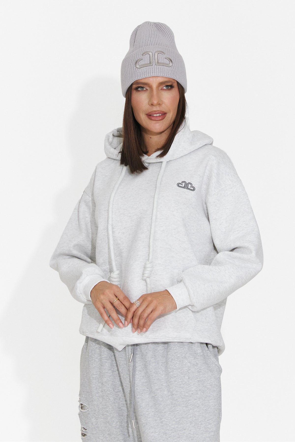 Hanorac casual gri Ciratonia Bogas