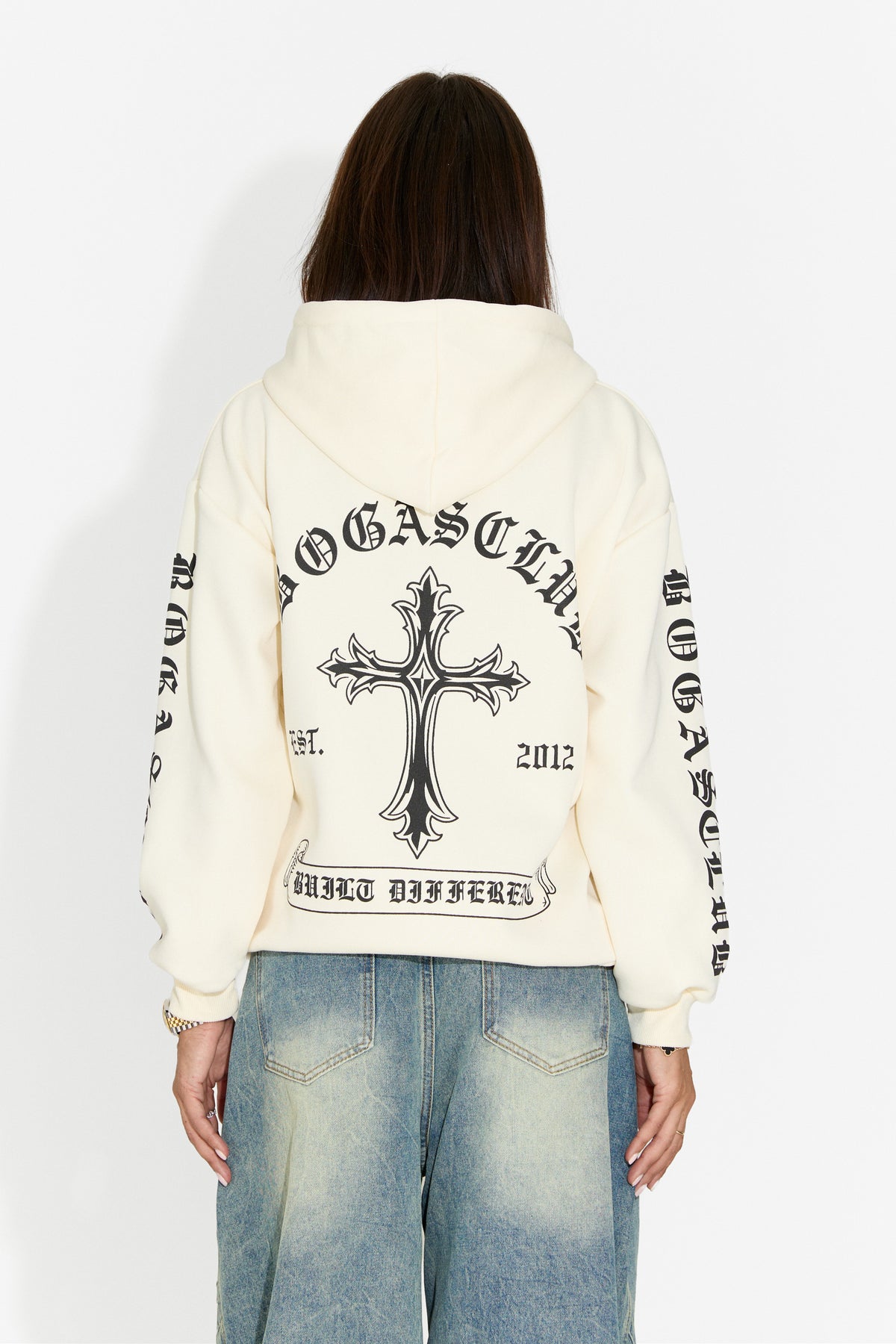 Sudadera de mujer casual crema Perdela Bogas