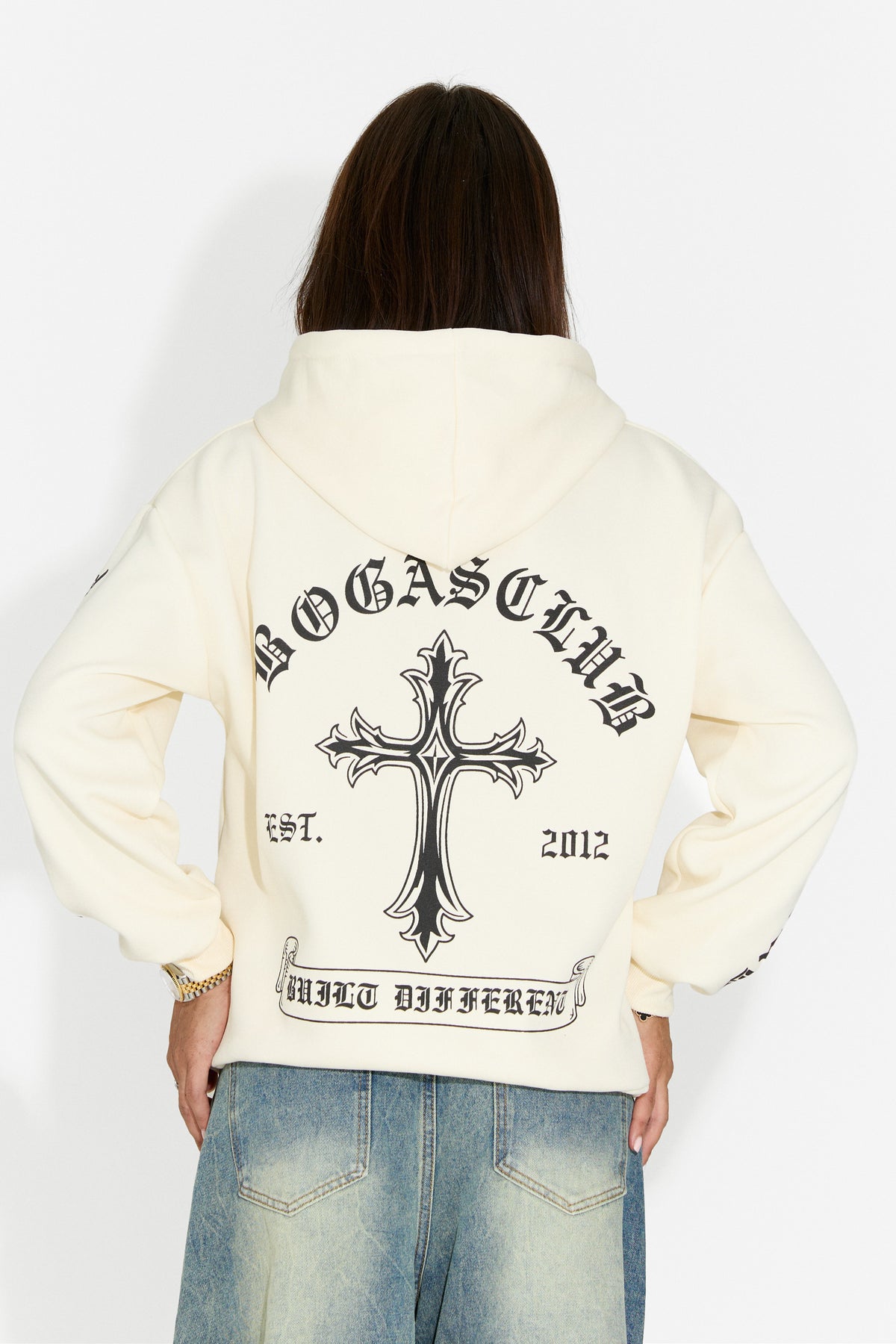 Sudadera de mujer casual crema Perdela Bogas