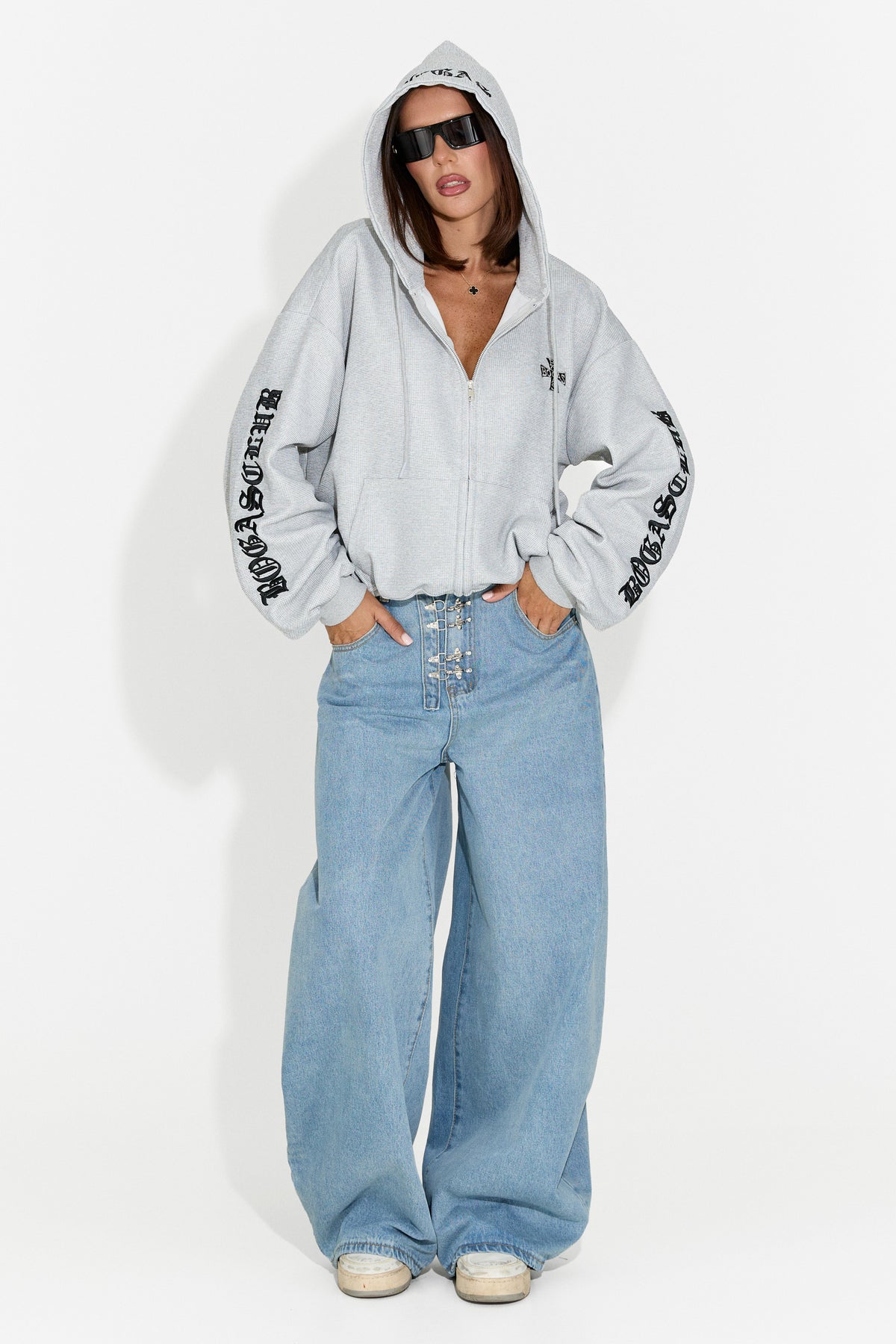 Women's casual gray hoodie Drapyna Bogas