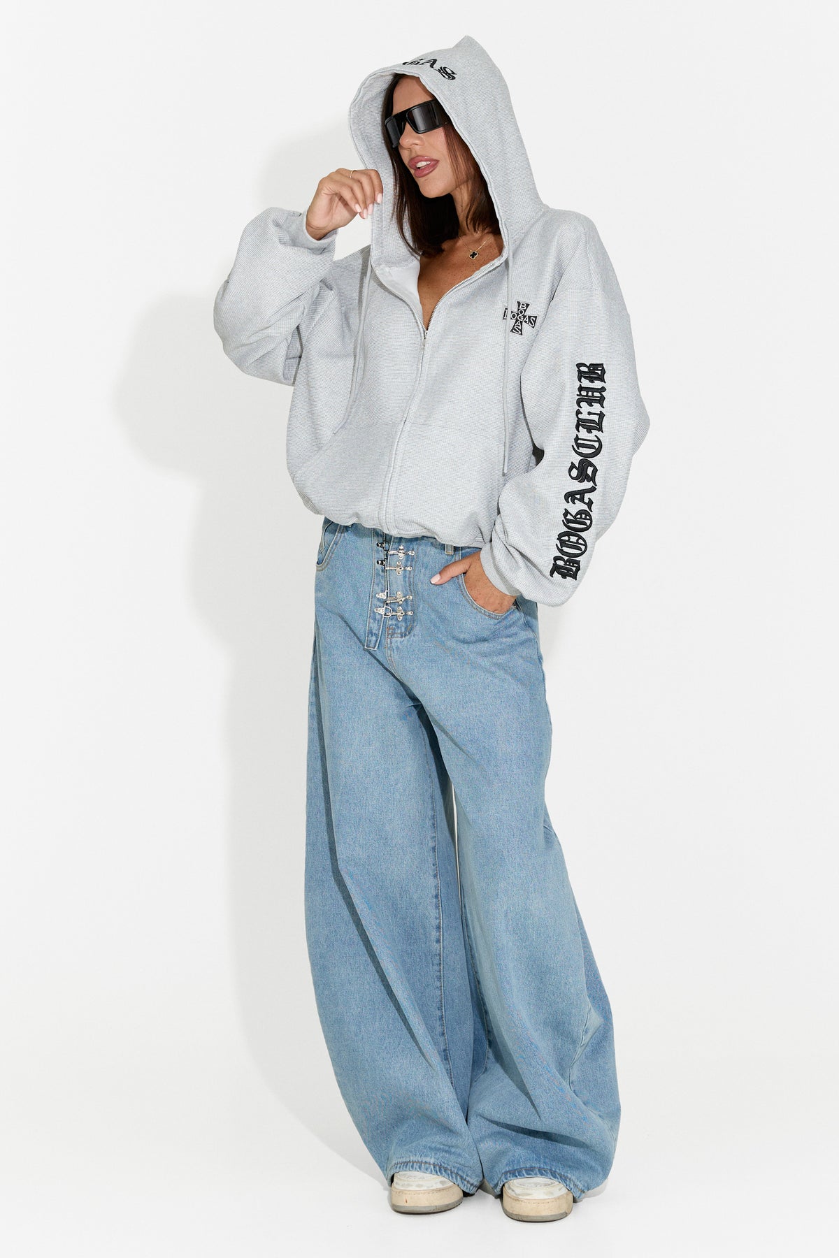Women's casual gray hoodie Drapyna Bogas