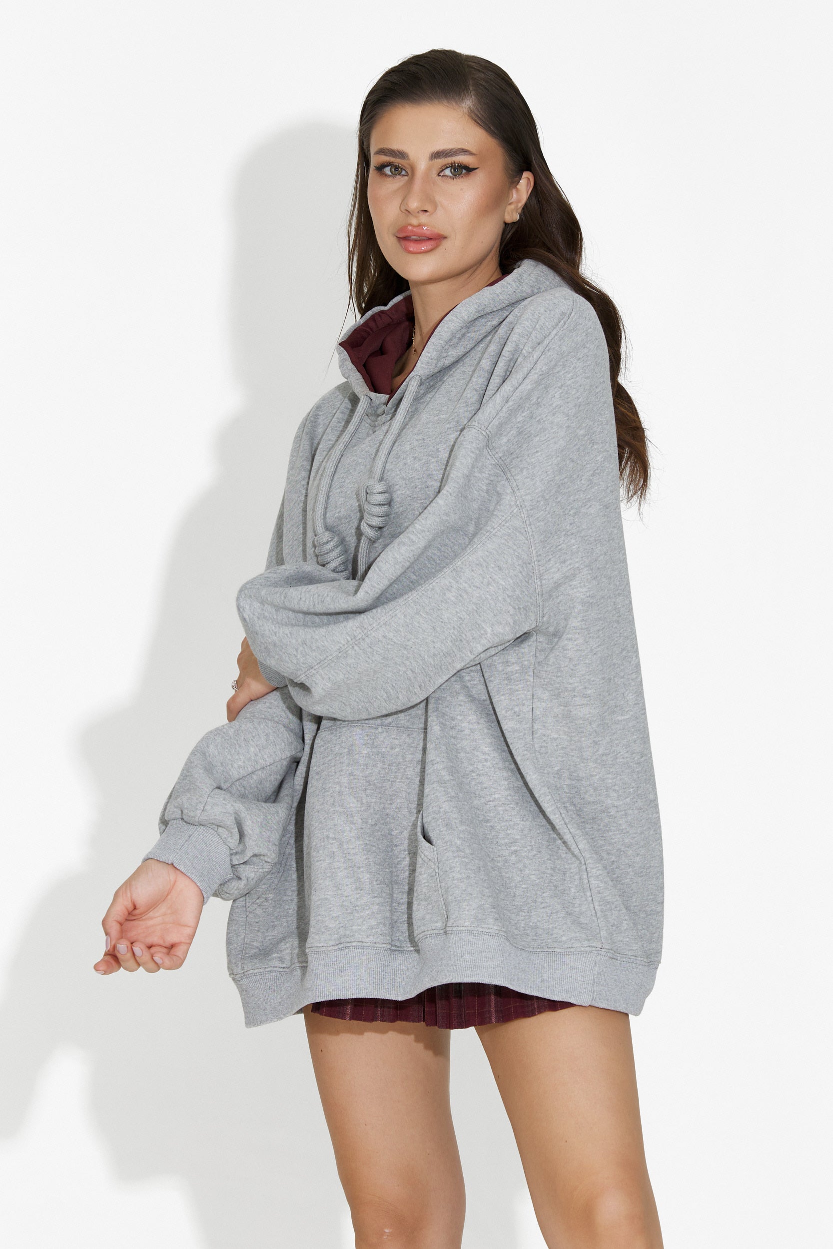 Γυναικείο casual φούτερ σκούρο γκρι Noblesa Bogas