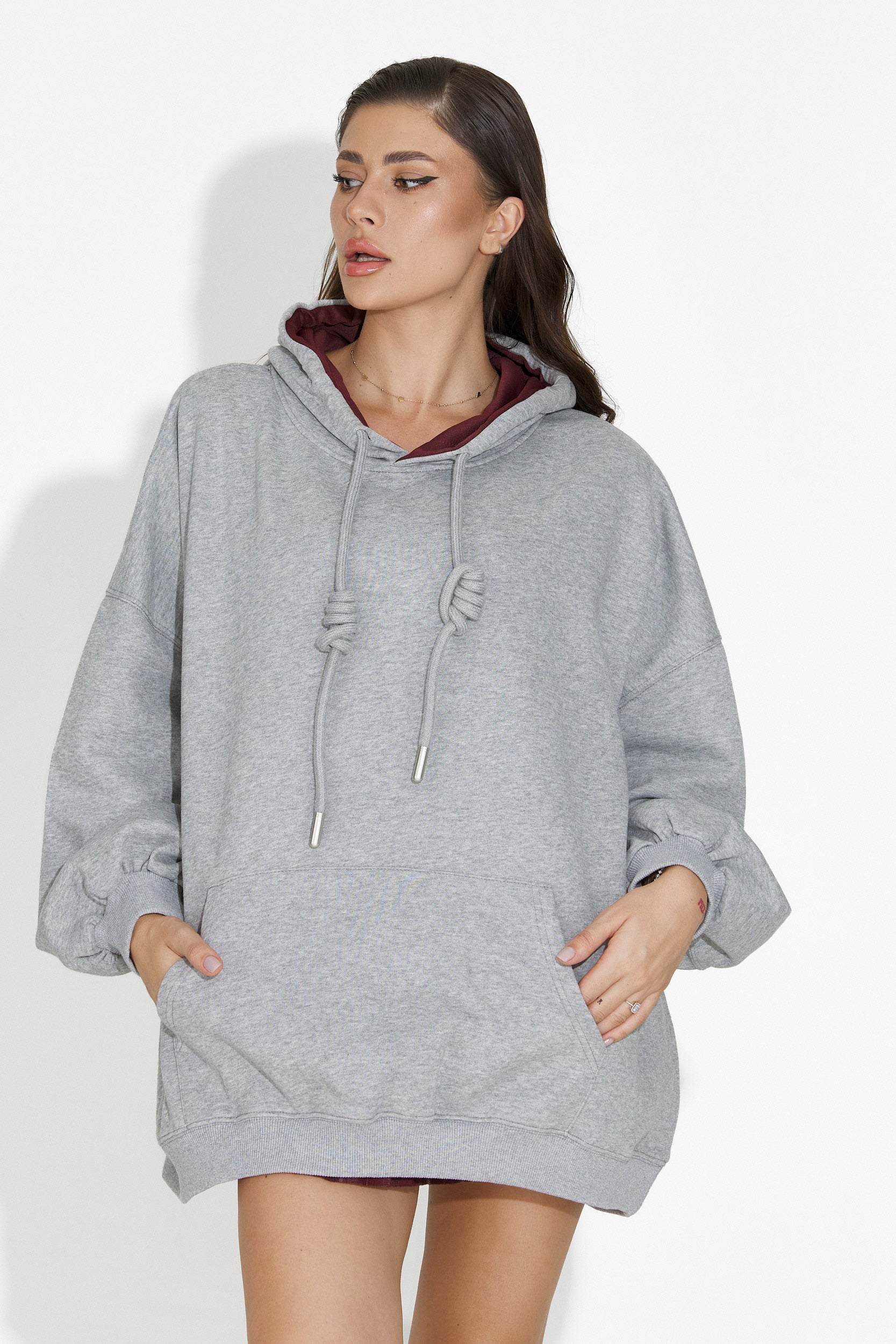 Γυναικείο casual φούτερ σκούρο γκρι Noblesa Bogas